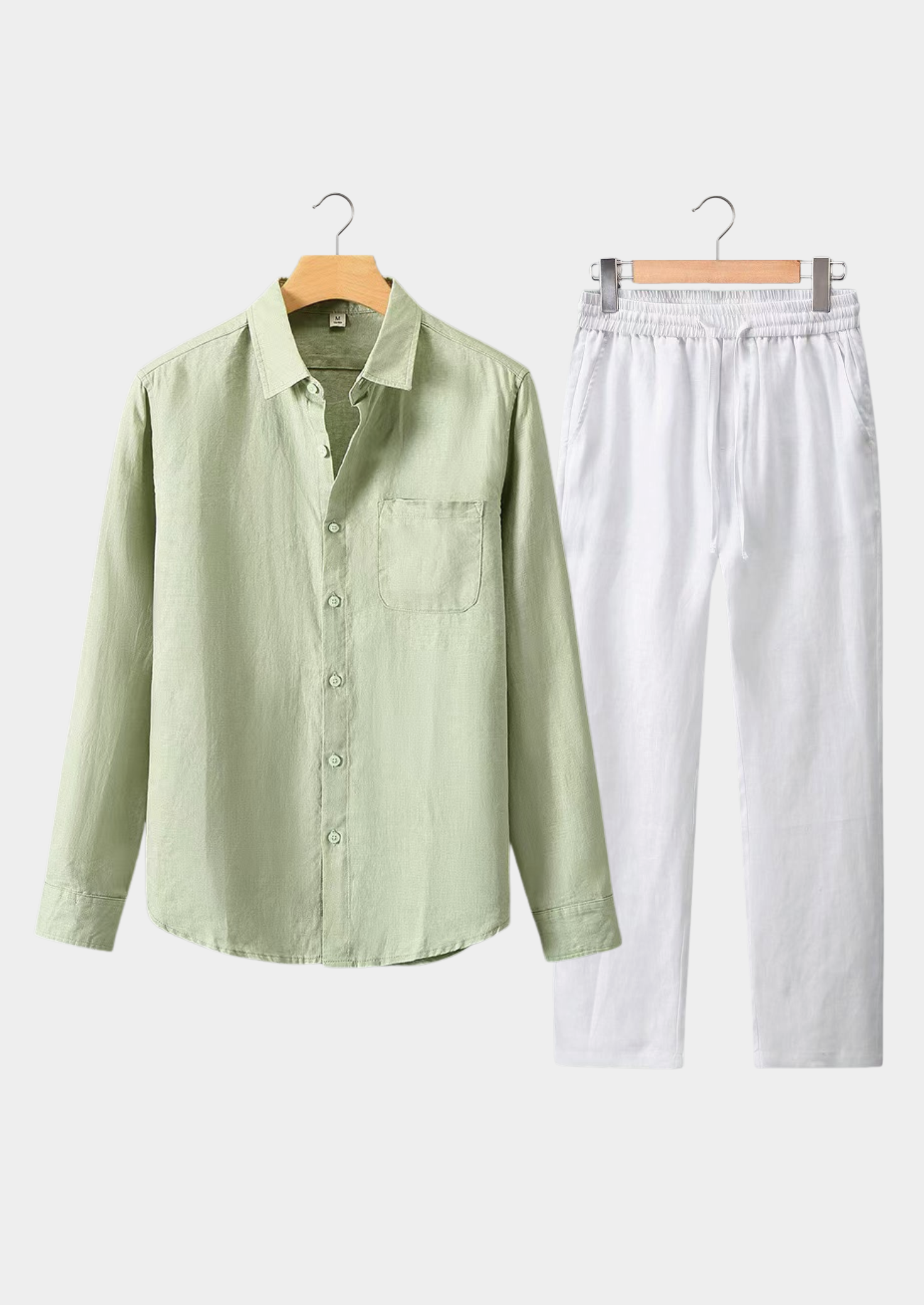MONACO Mint Green & White Long Sleeve Summer Set