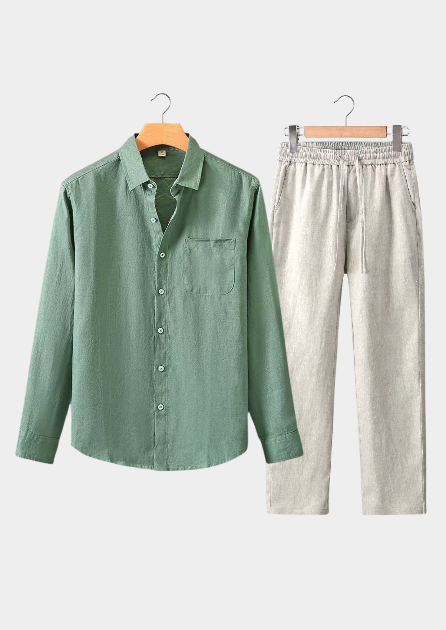 MONACO GREEN/BEIGE LONGSLEEVE SUMMER SET
