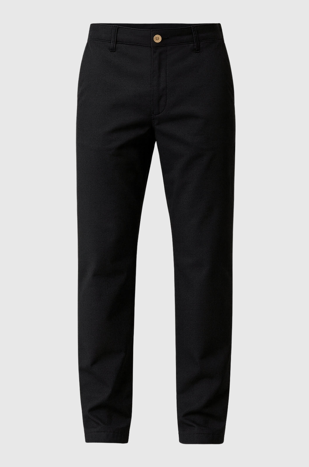 Trousers – Straight Fit Cotton with Stretch – Black – Four Seasons – Office & Casual