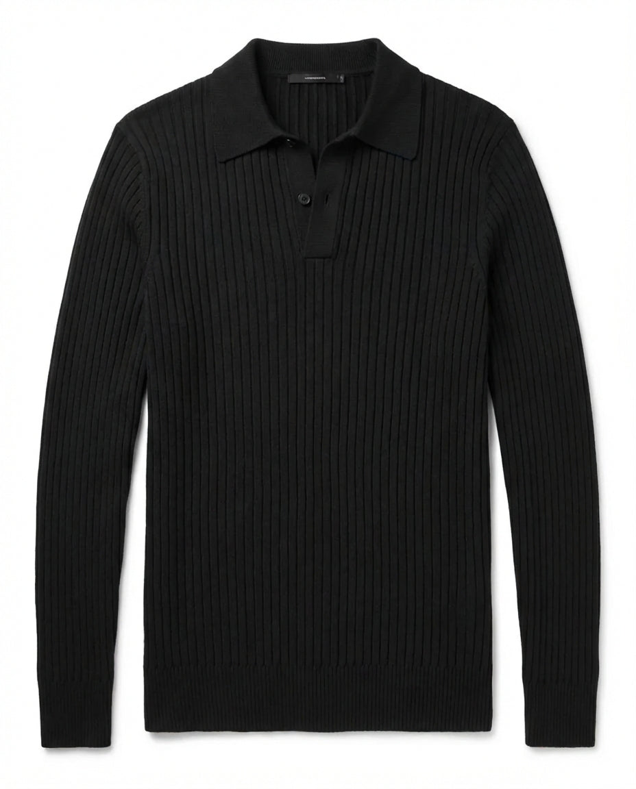 Marais Tailored Ribbed Knit Polo