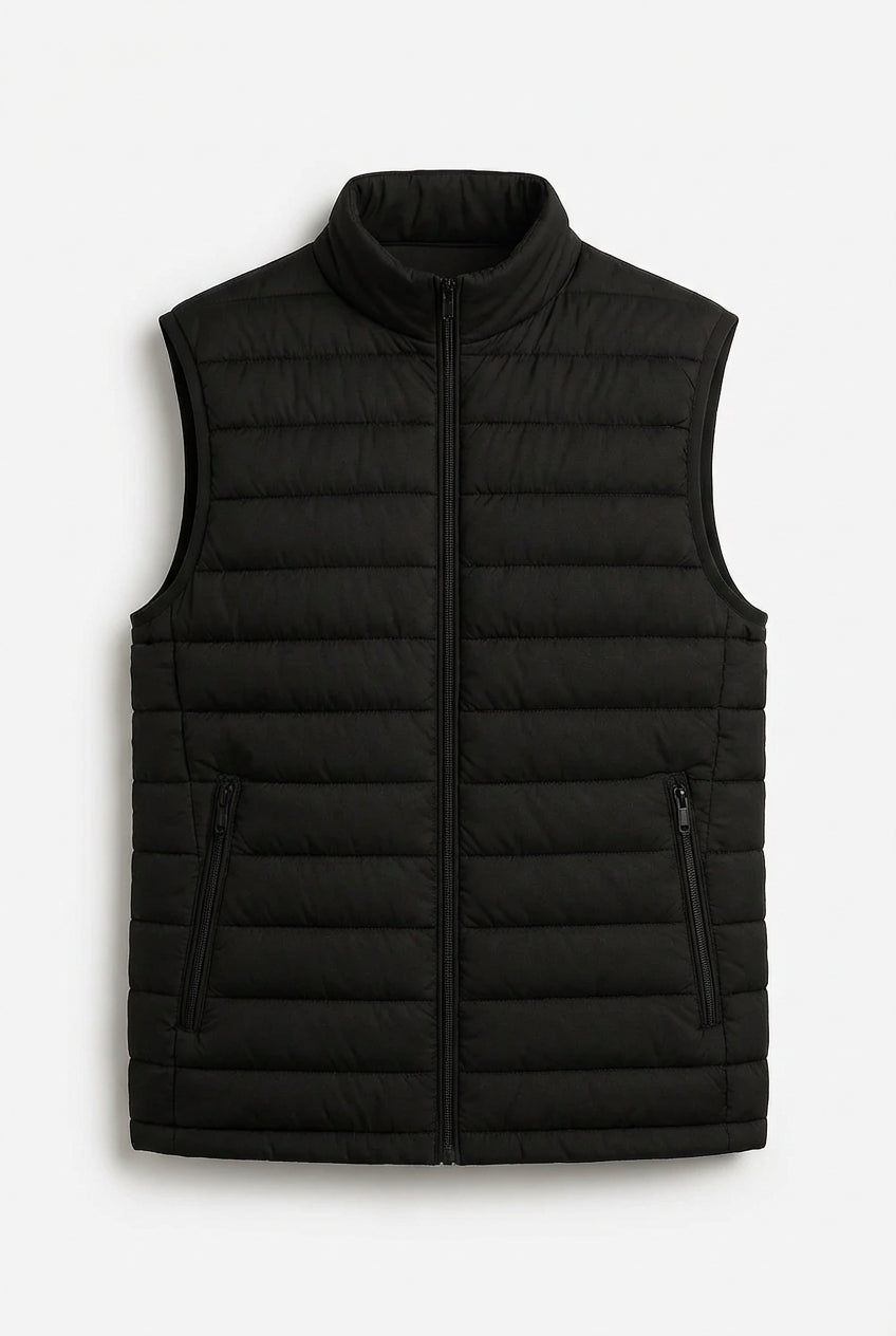 Premium Men's Black Puffer Vest