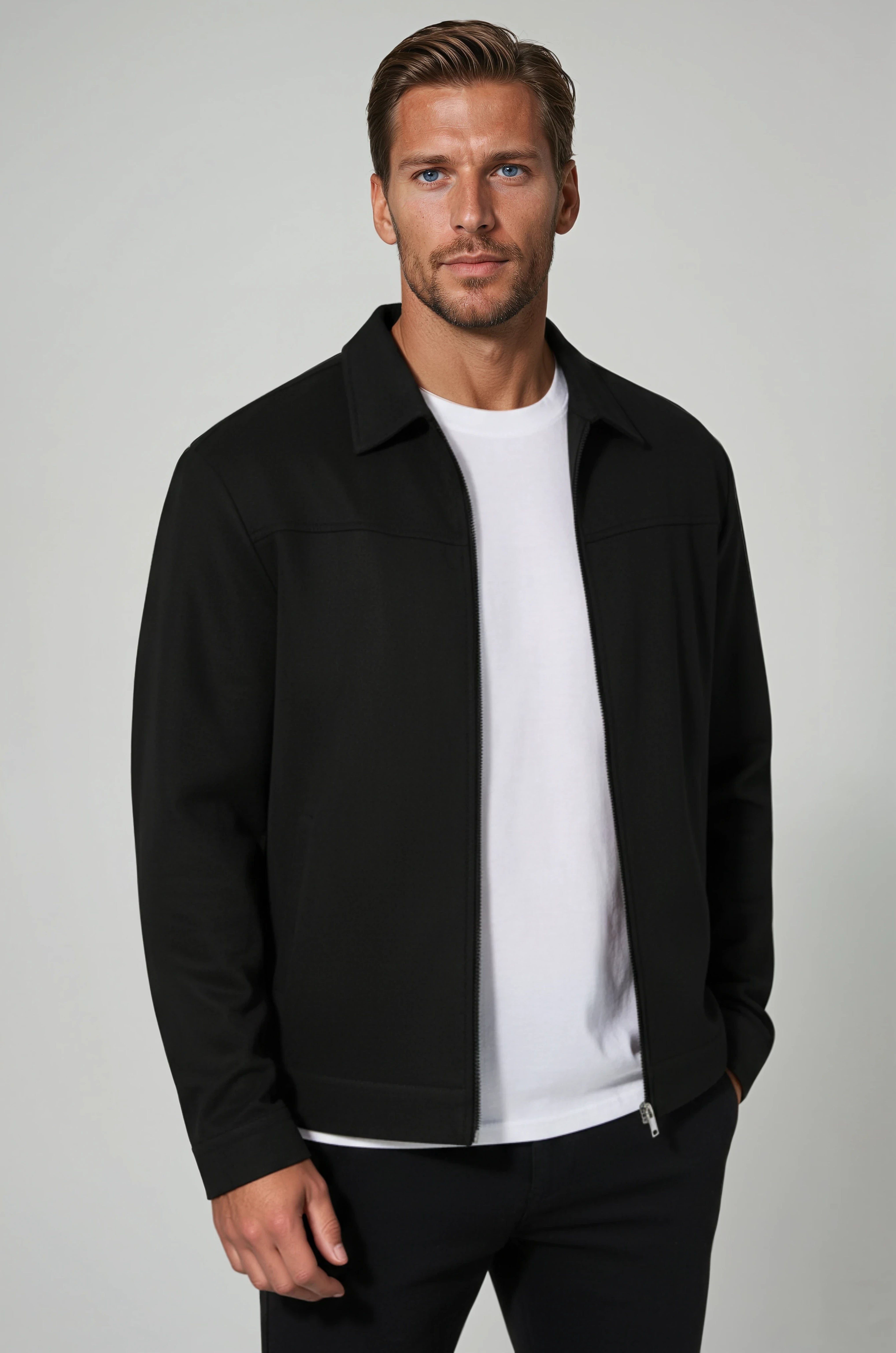 Black Suede Jacket for Men – Modern Casual Outerwear