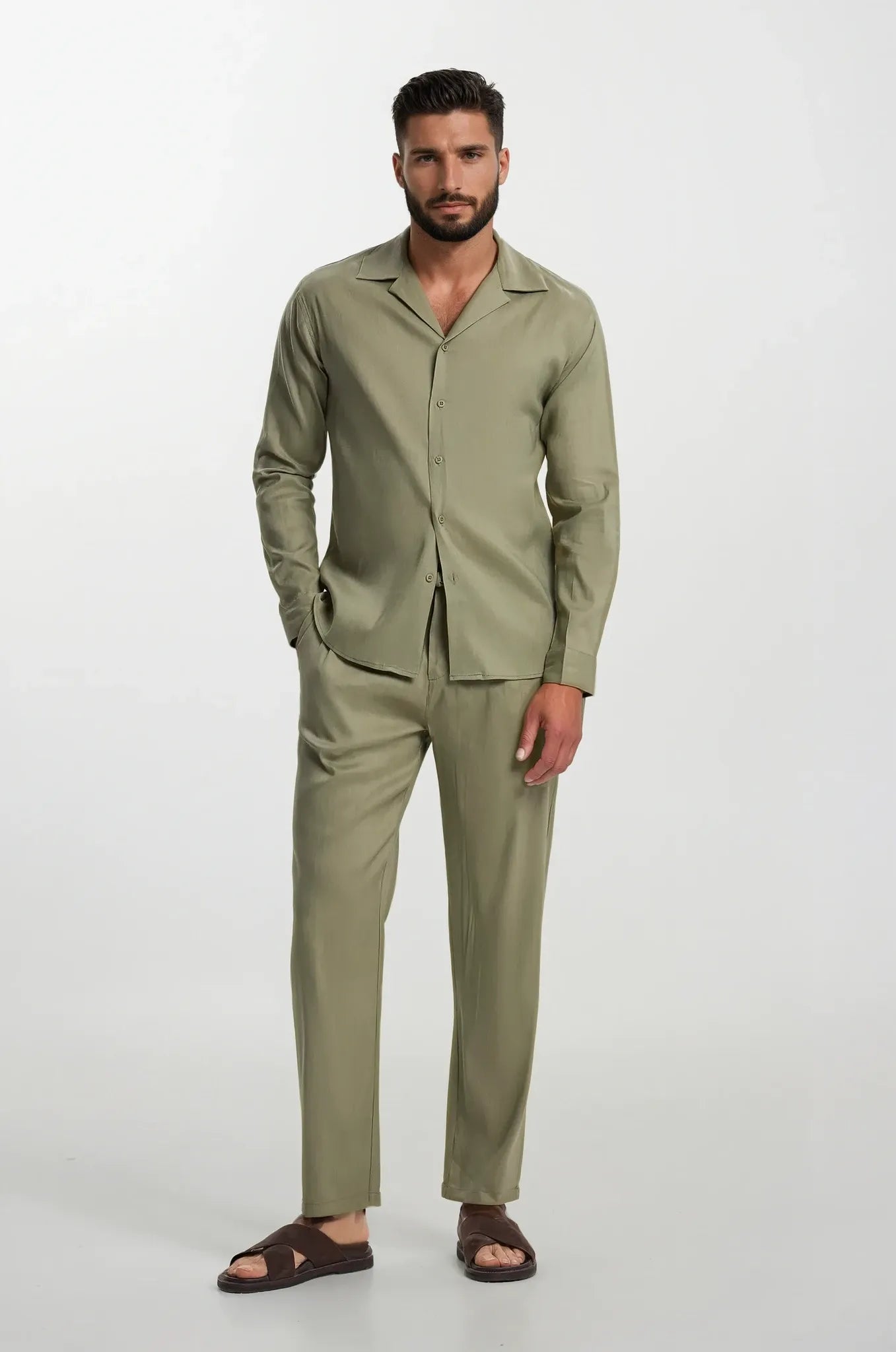 Olive Trouser - Linnen