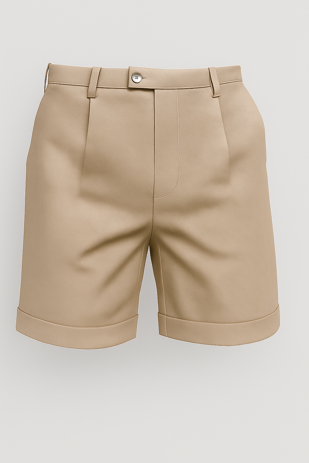 Men's Shorts with Pleats and Pockets – Beige and Versatile