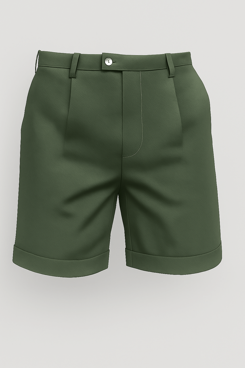 Men's Shorts with Pleats and Pockets – Green and Versatile