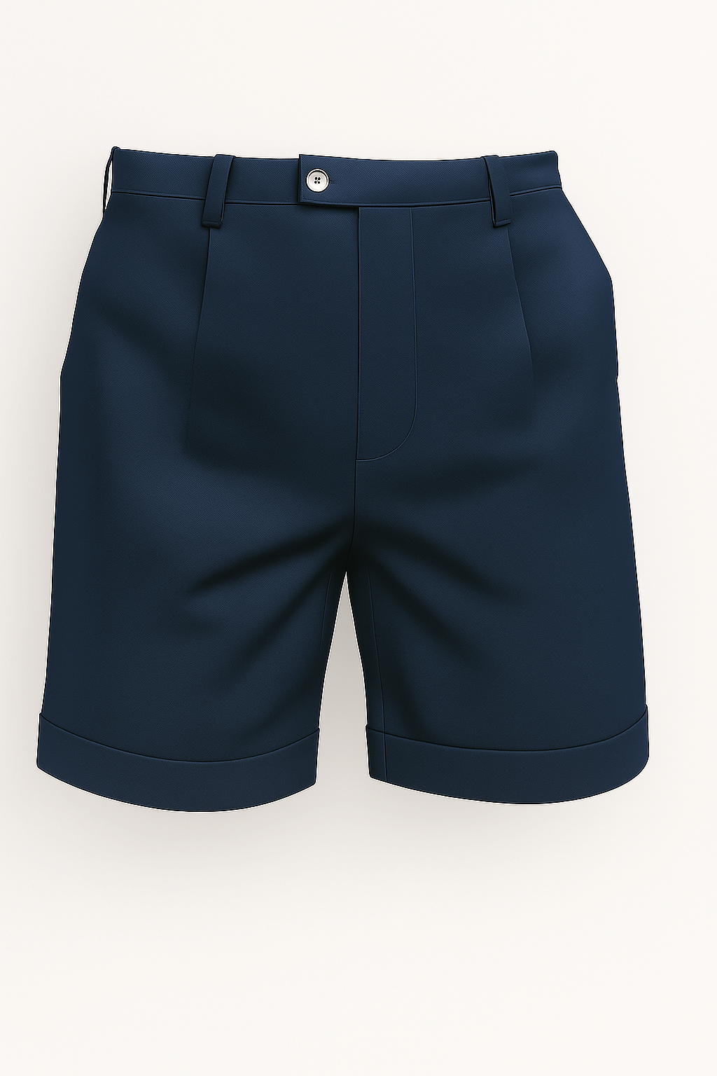 Men's Shorts with Pleats and Pockets – Navy Blue and Versatile
