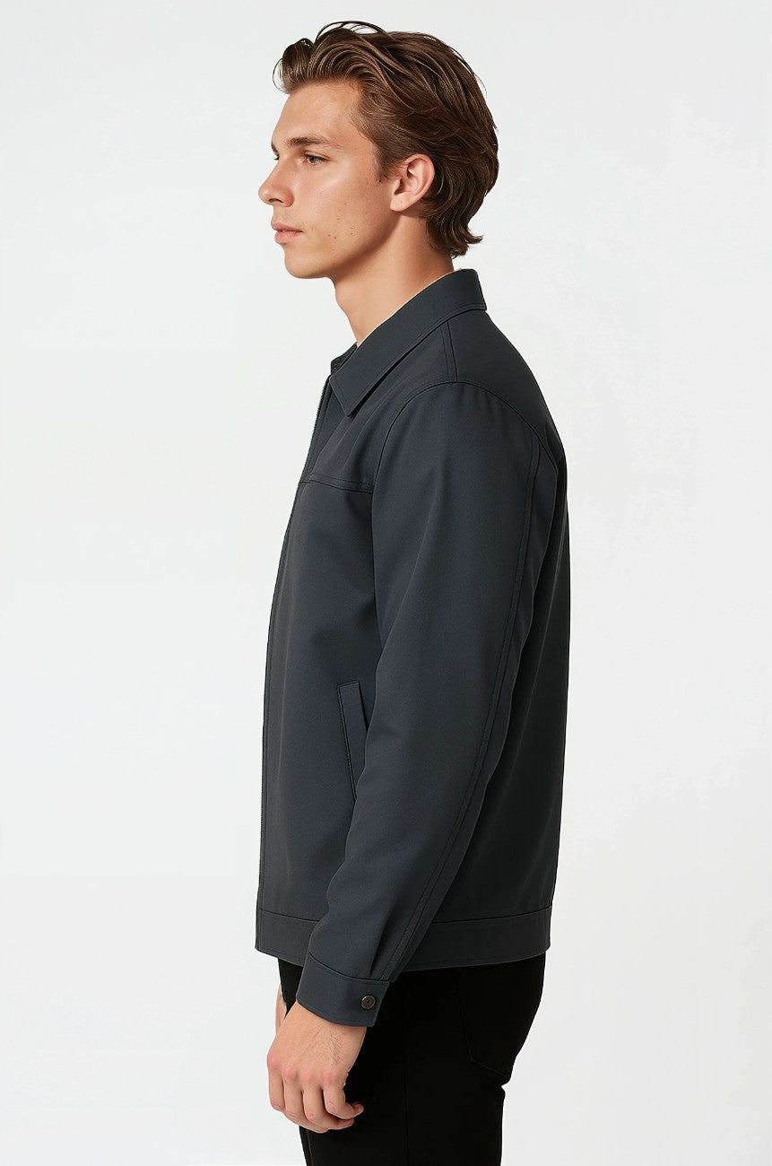 Lightweight Twill Jacket for Men – Dark Grey – Regular Fit