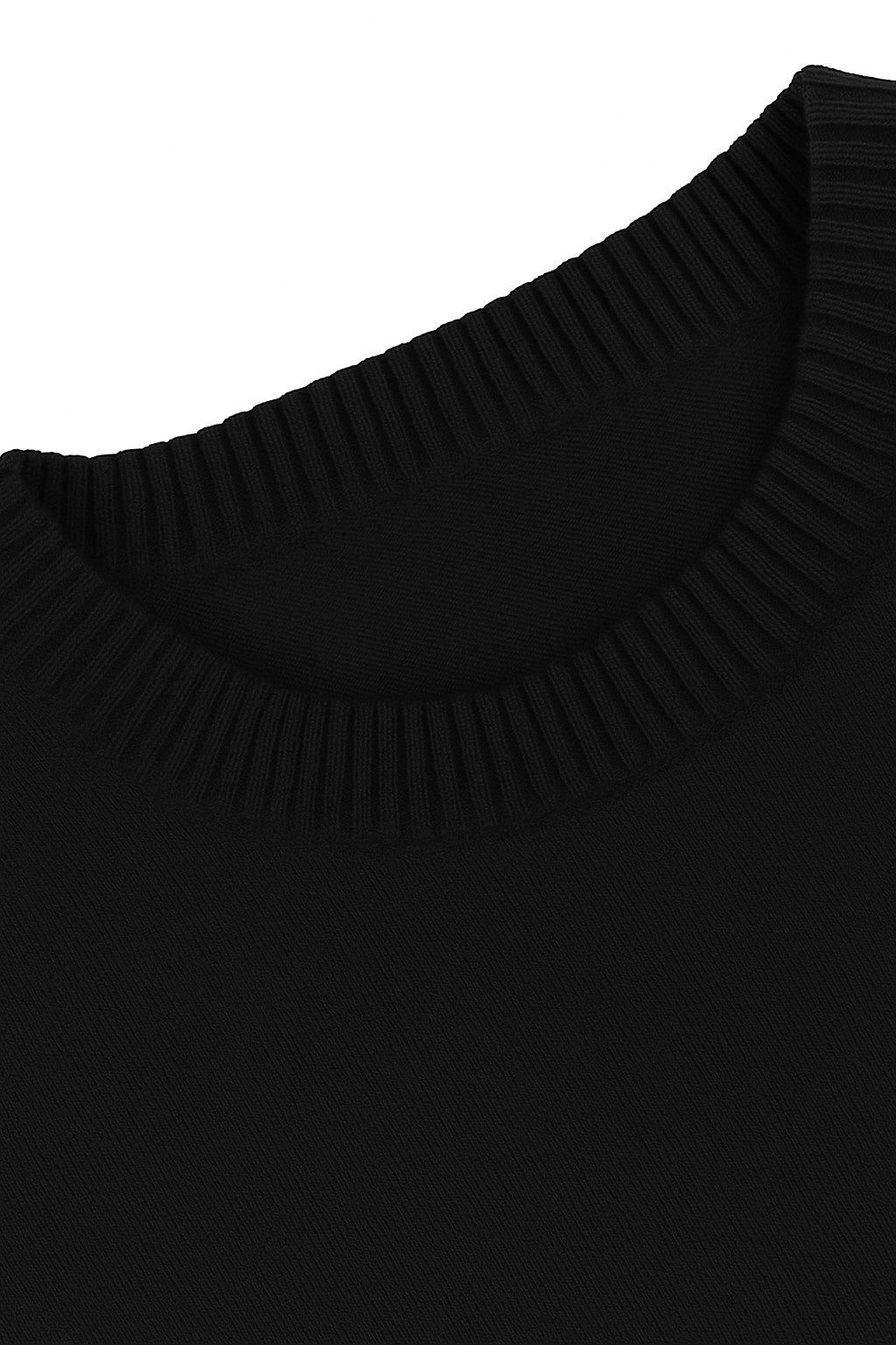 Men's Classic Crew Neck Pullover Sweater – Solid Color, Ribbed Details, Casual Fit – Black