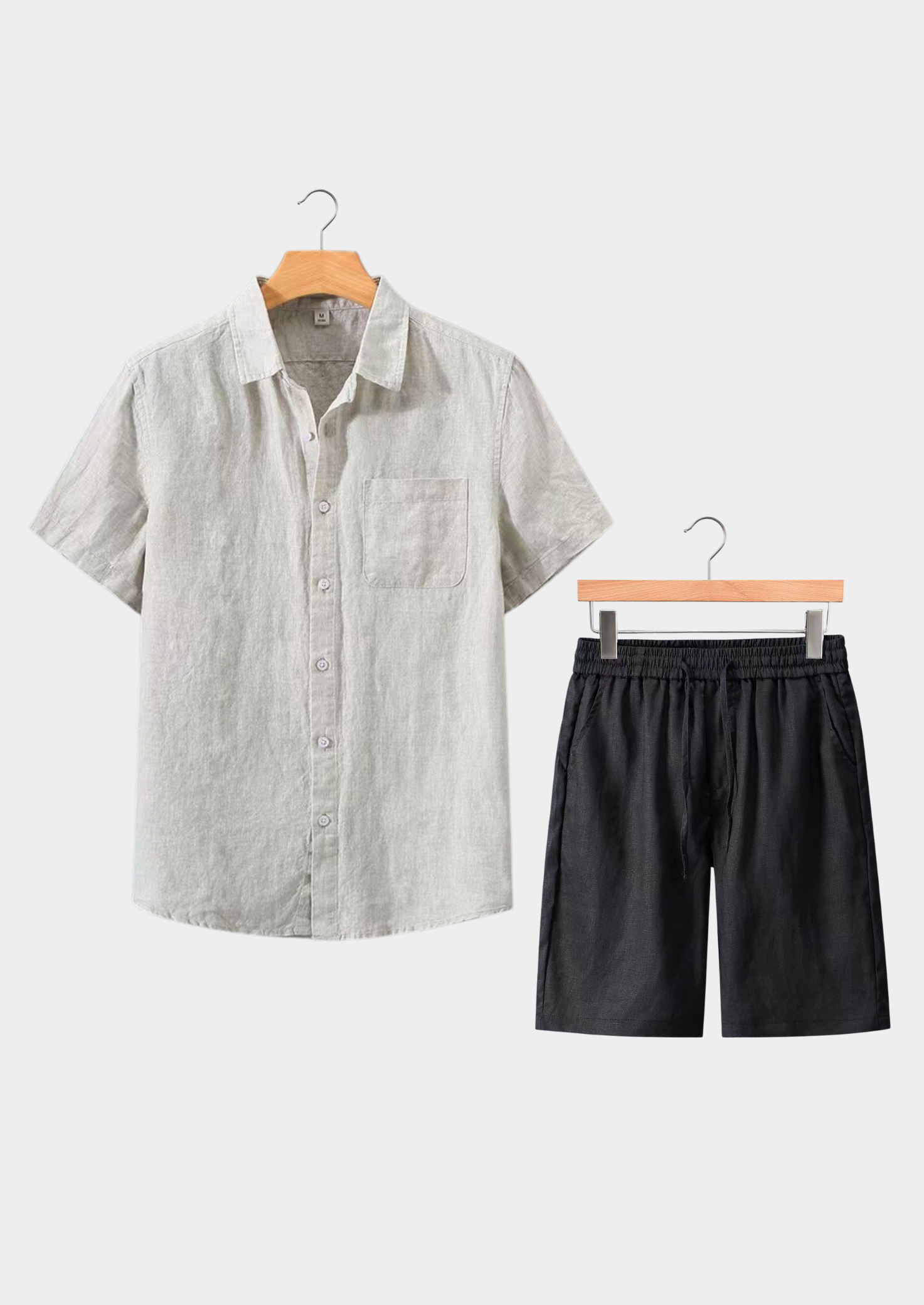 Monaco BEIGE/BLACK SUMMER SHORTSLEEVE SET