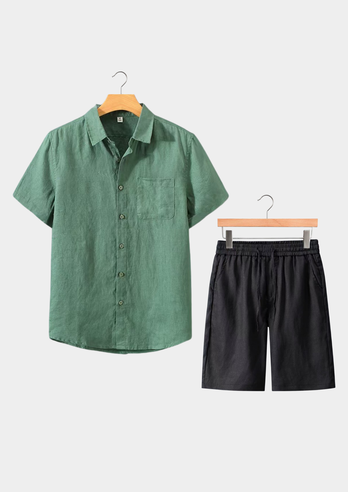 Monaco Green and Black Short Sleeve Summer Set