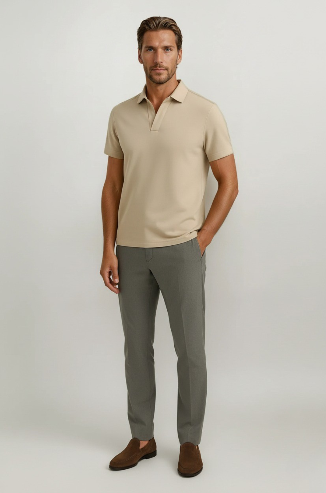 Men's Polo Shirt in Technical Fabric Slim Fit