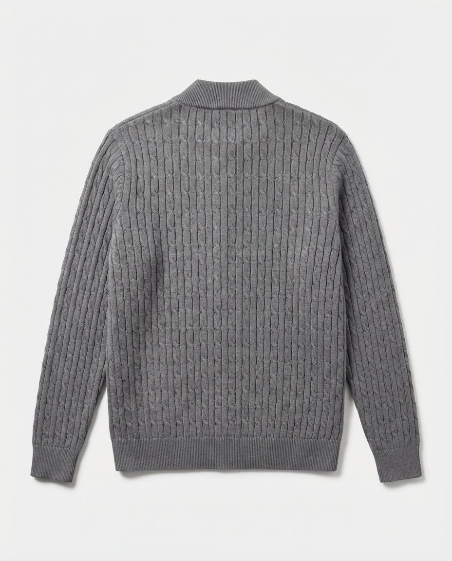 The Old Money Quarter Zip Knit Gray