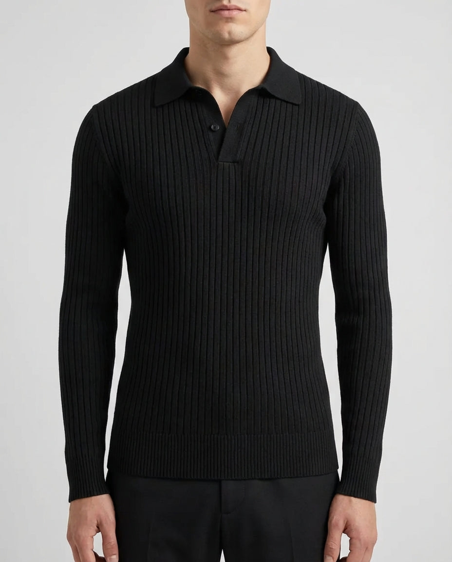 Marais Tailored Ribbed Knit Polo