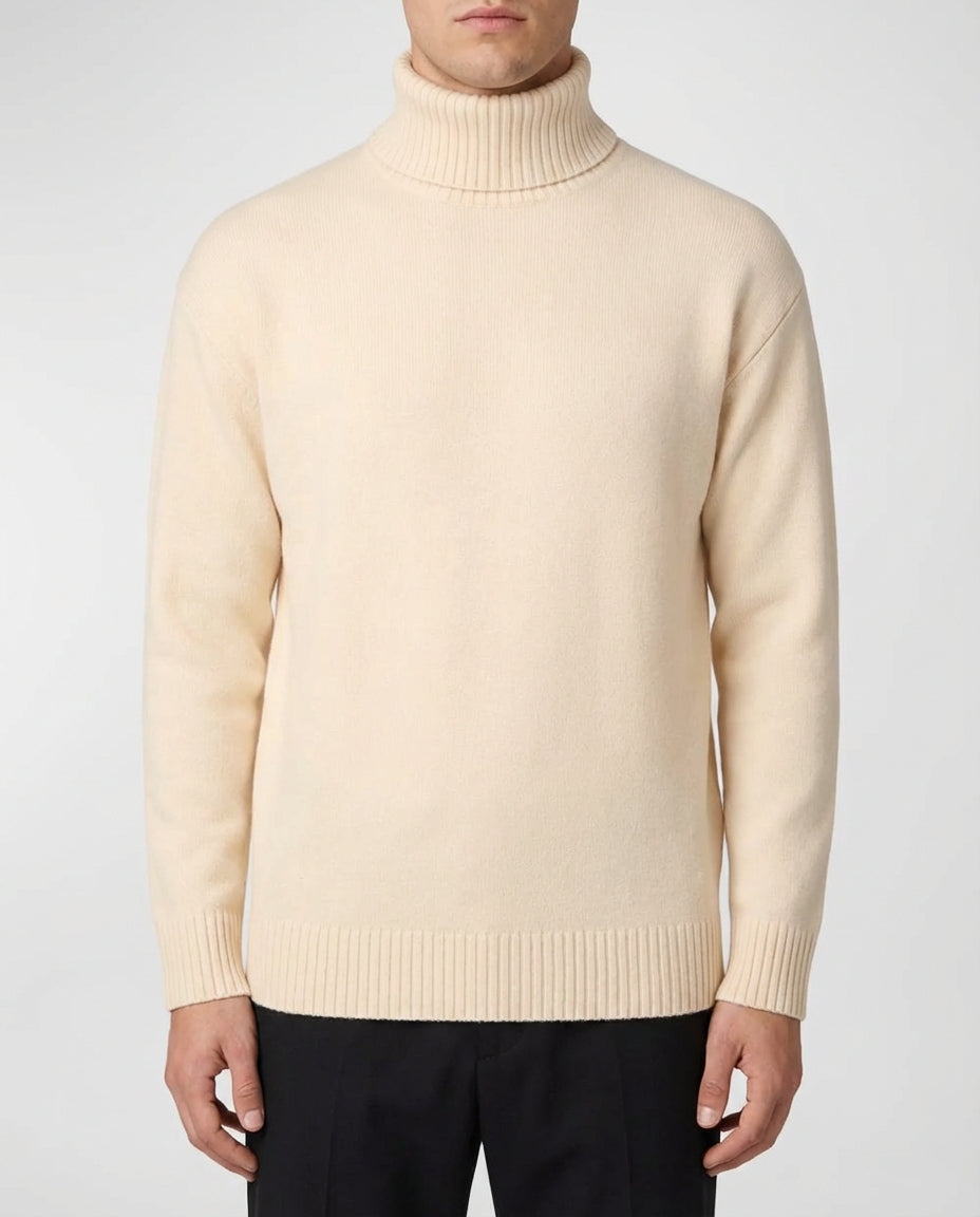 Marceau Textured Lightweight Knit Pullover - Beige