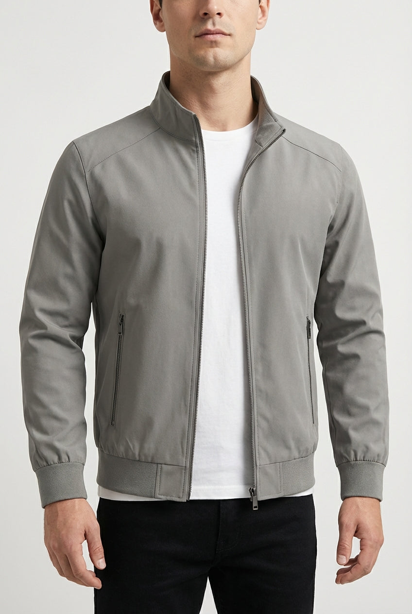 Classic Gray Bomber Jacket