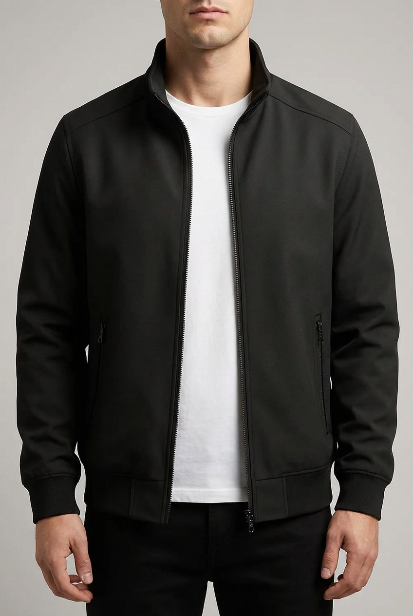 Classic Black Bomber Jacket