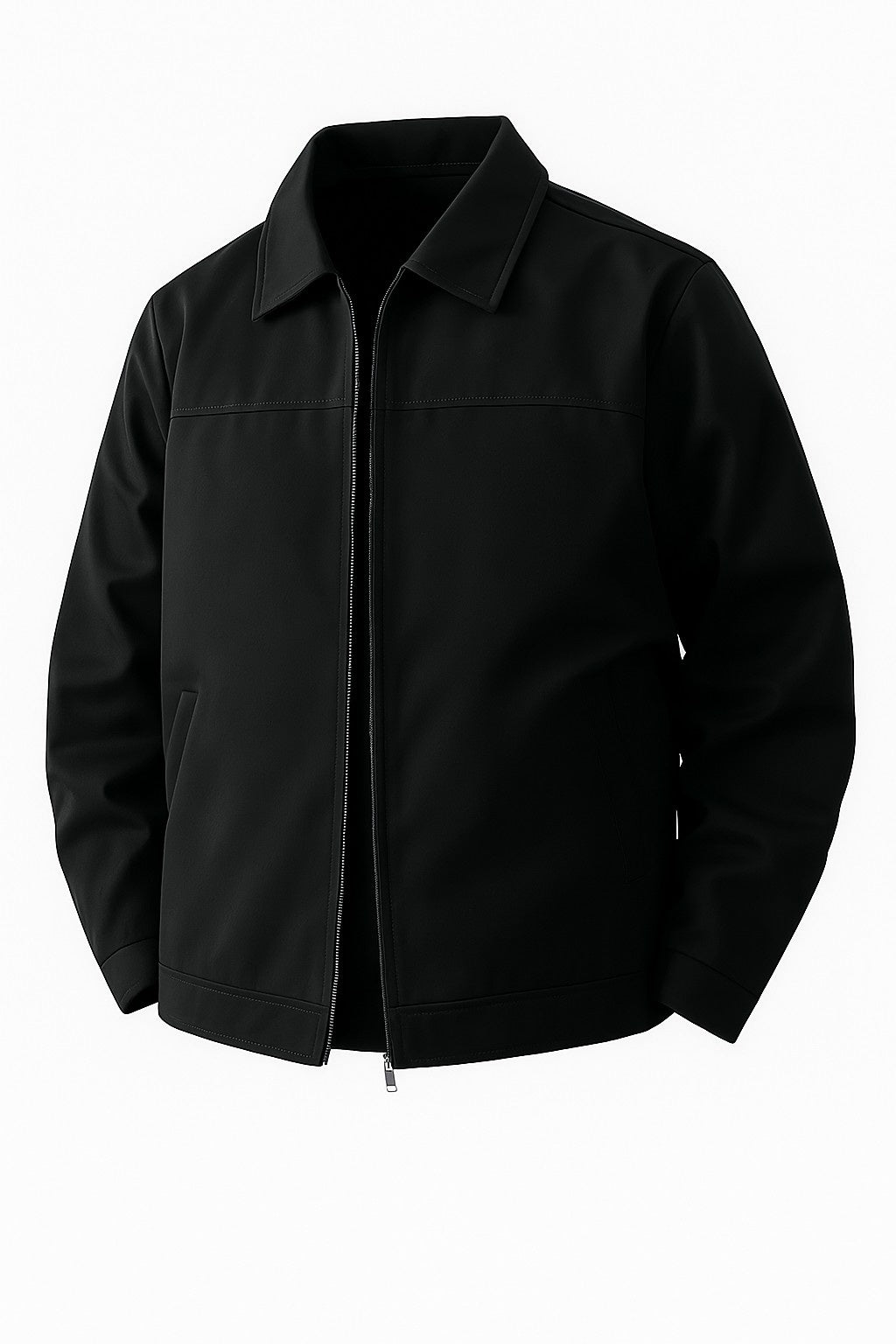 Lightweight Twill Jacket for Men – Black – Regular Fit
