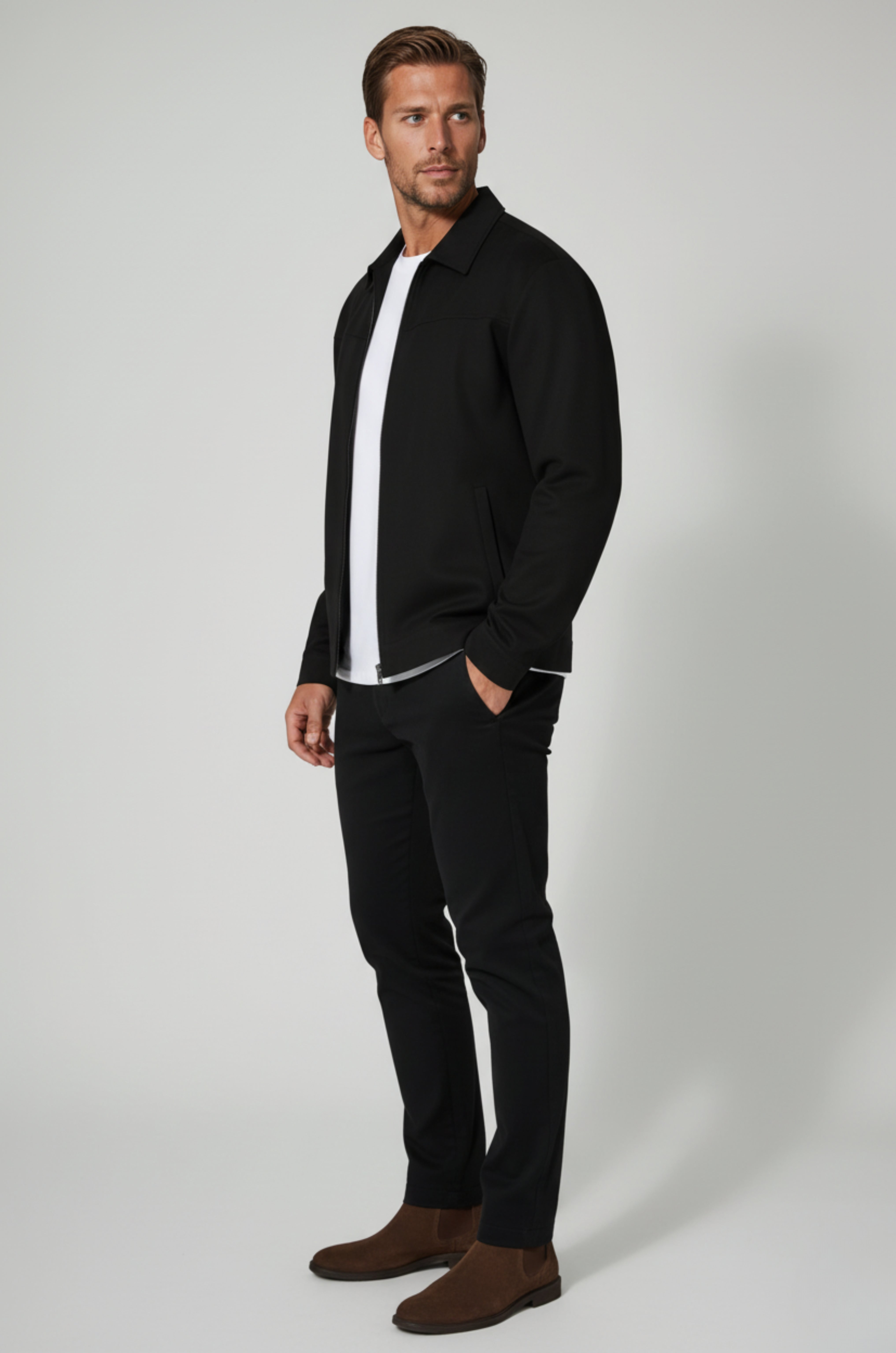 Black Suede Jacket for Men – Modern Casual Outerwear
