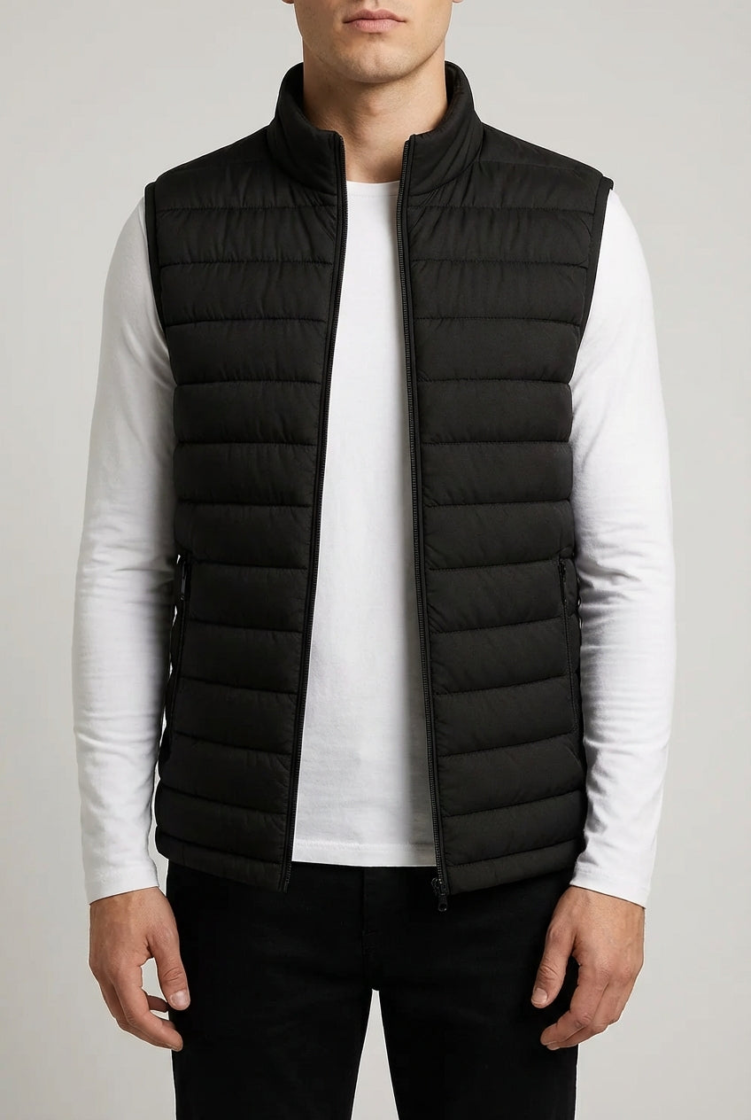 Premium Men's Black Puffer Vest