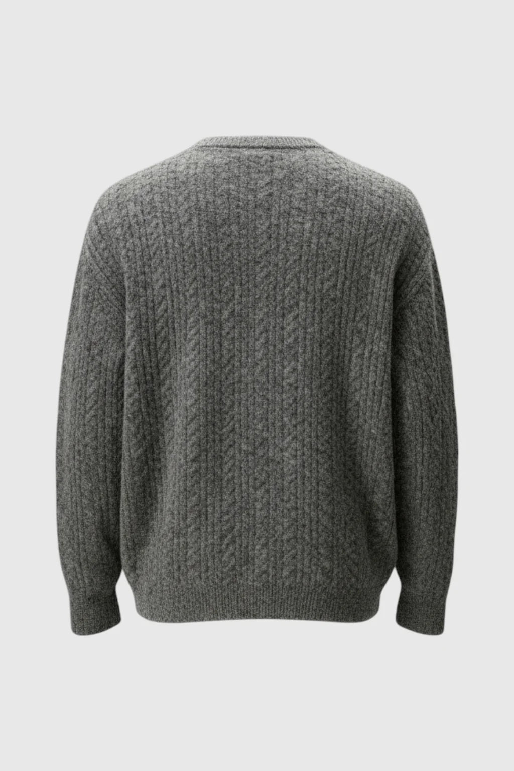 Men's Cable Knit Sweater with Small V-Neck – Taikoo Gray