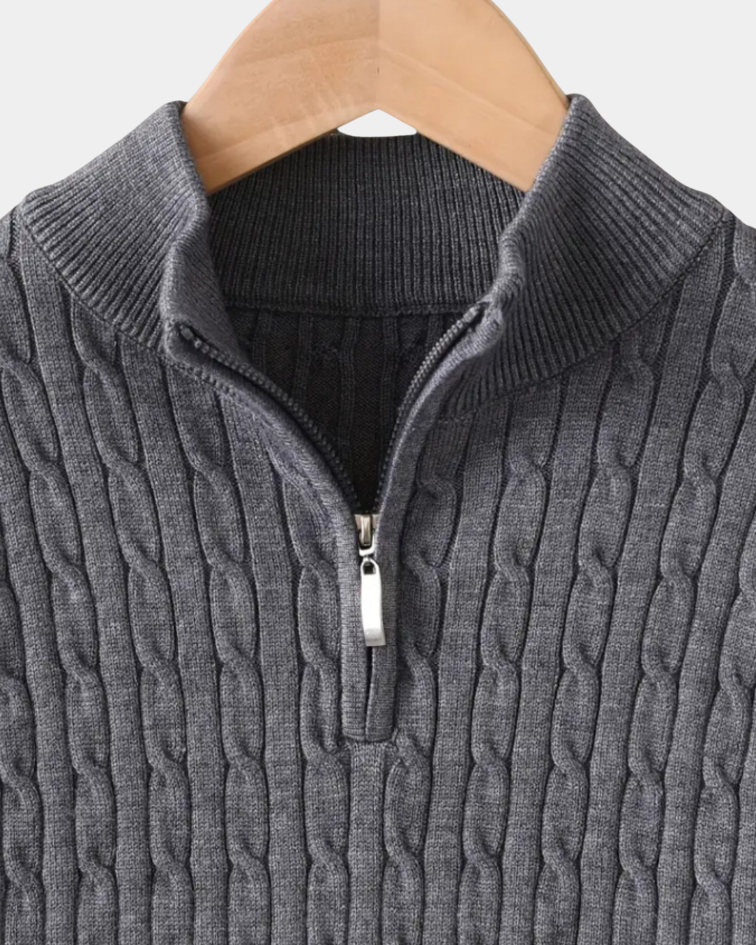 The Old Money Quarter Zip Knit - Gray