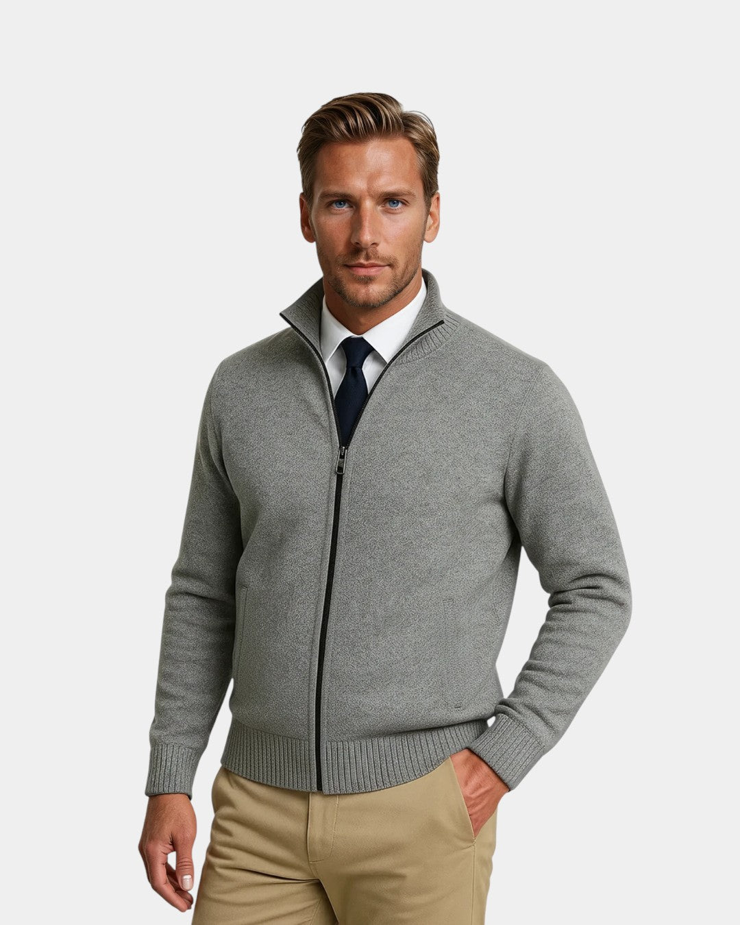Milan Full-Zip Everyday Winter Vest - Light Gray