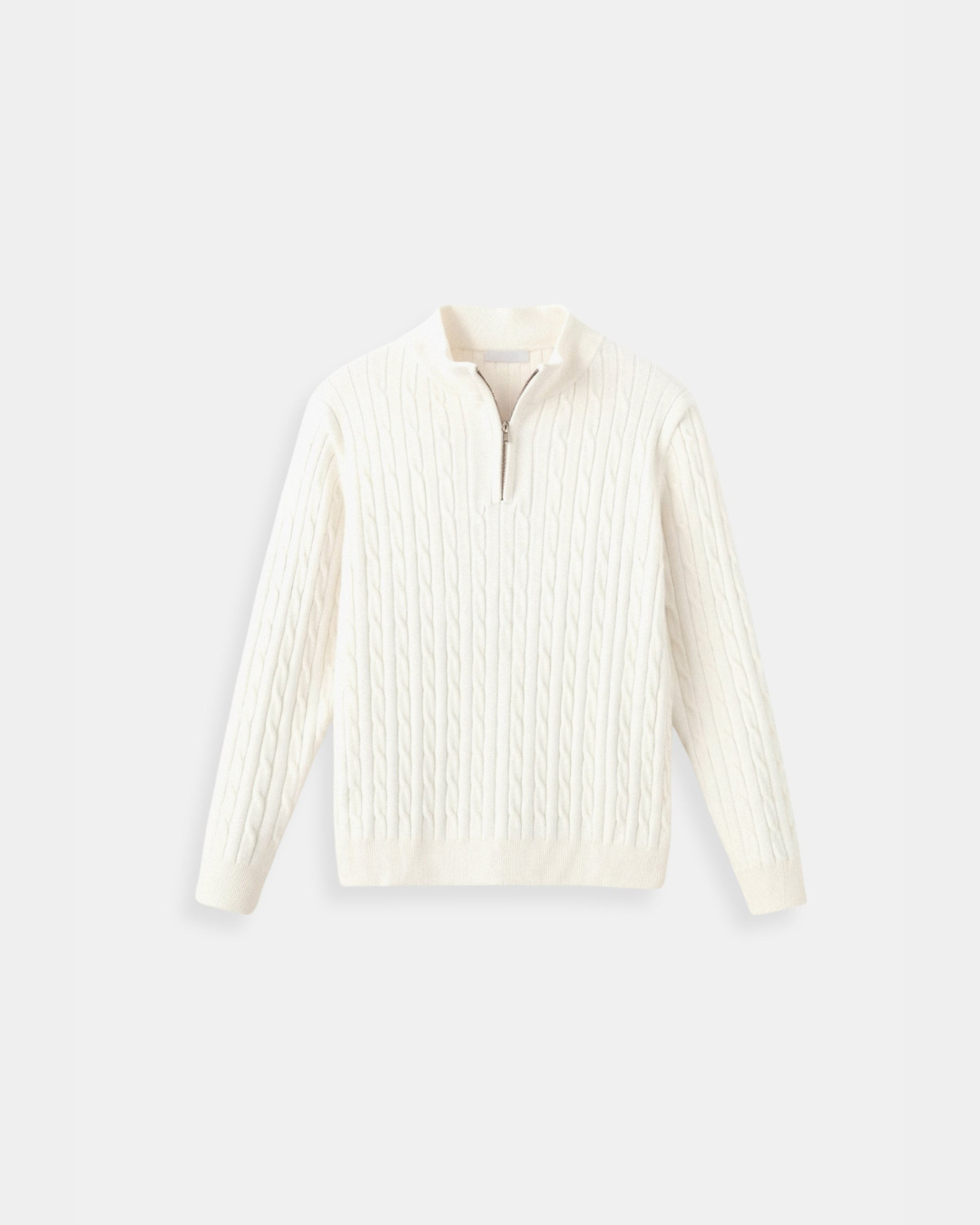 The Old Money Quarter Zip Knit - White