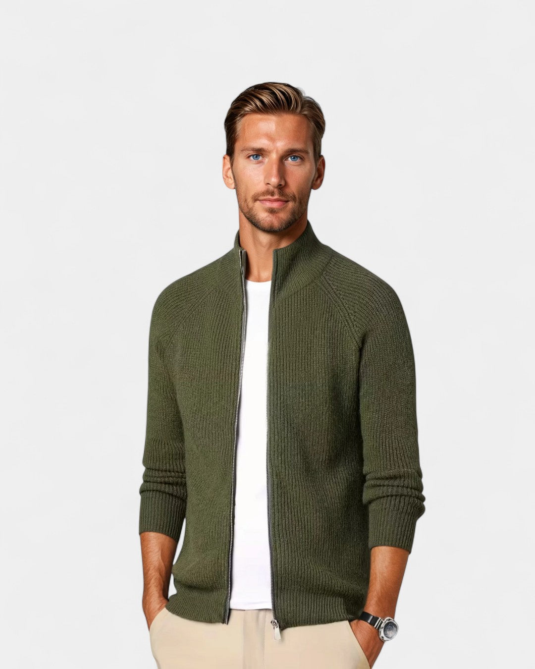 Santorini Zipper Vest Jacket - Green