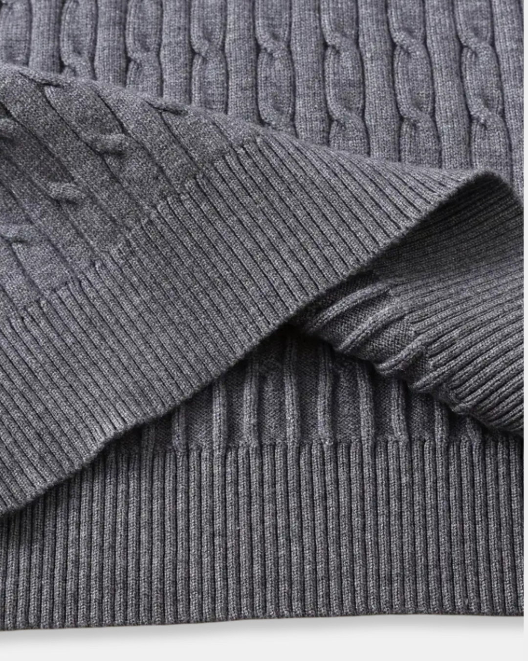 The Old Money Quarter Zip Knit - Gray