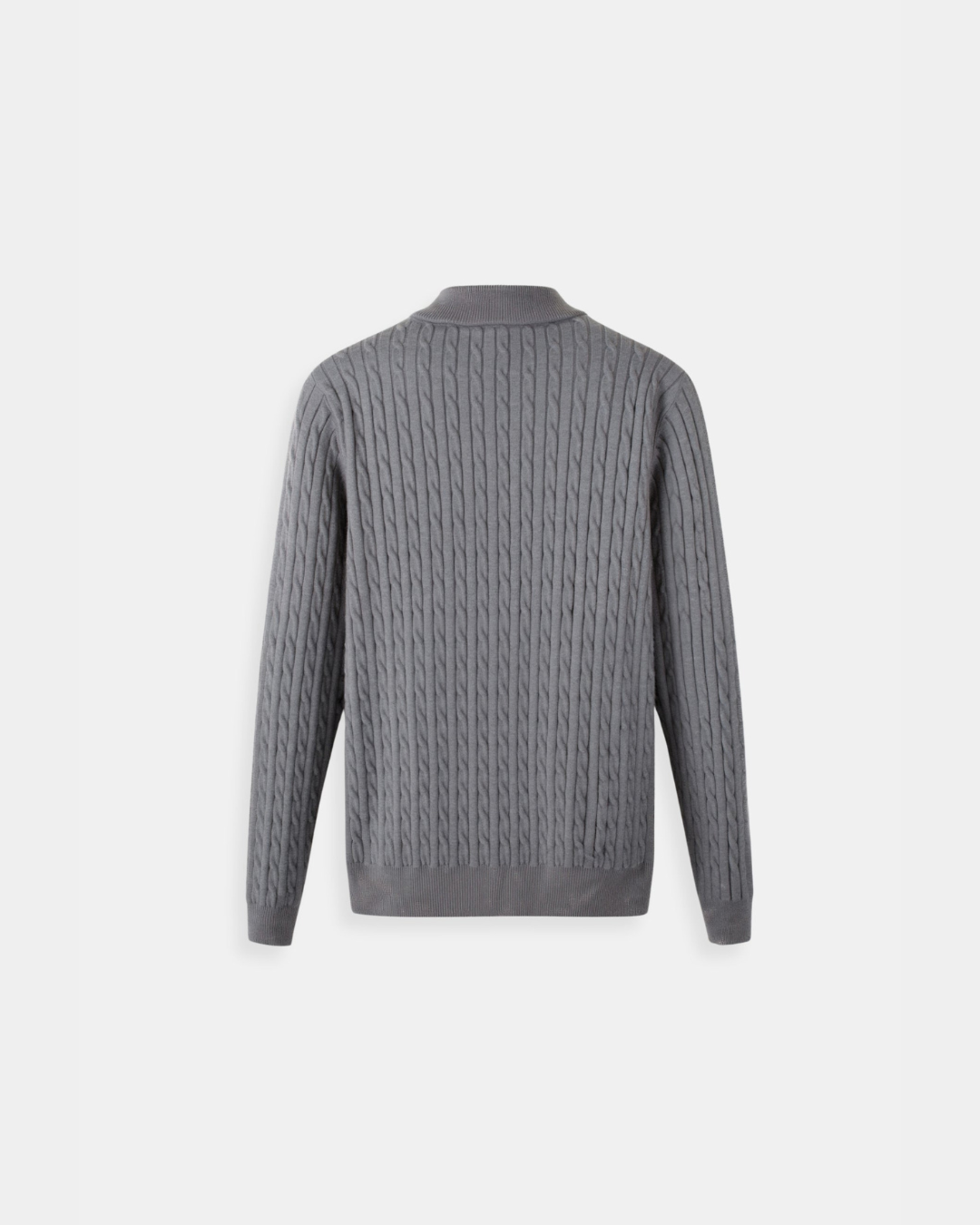 The Old Money Quarter Zip Knit - Gray