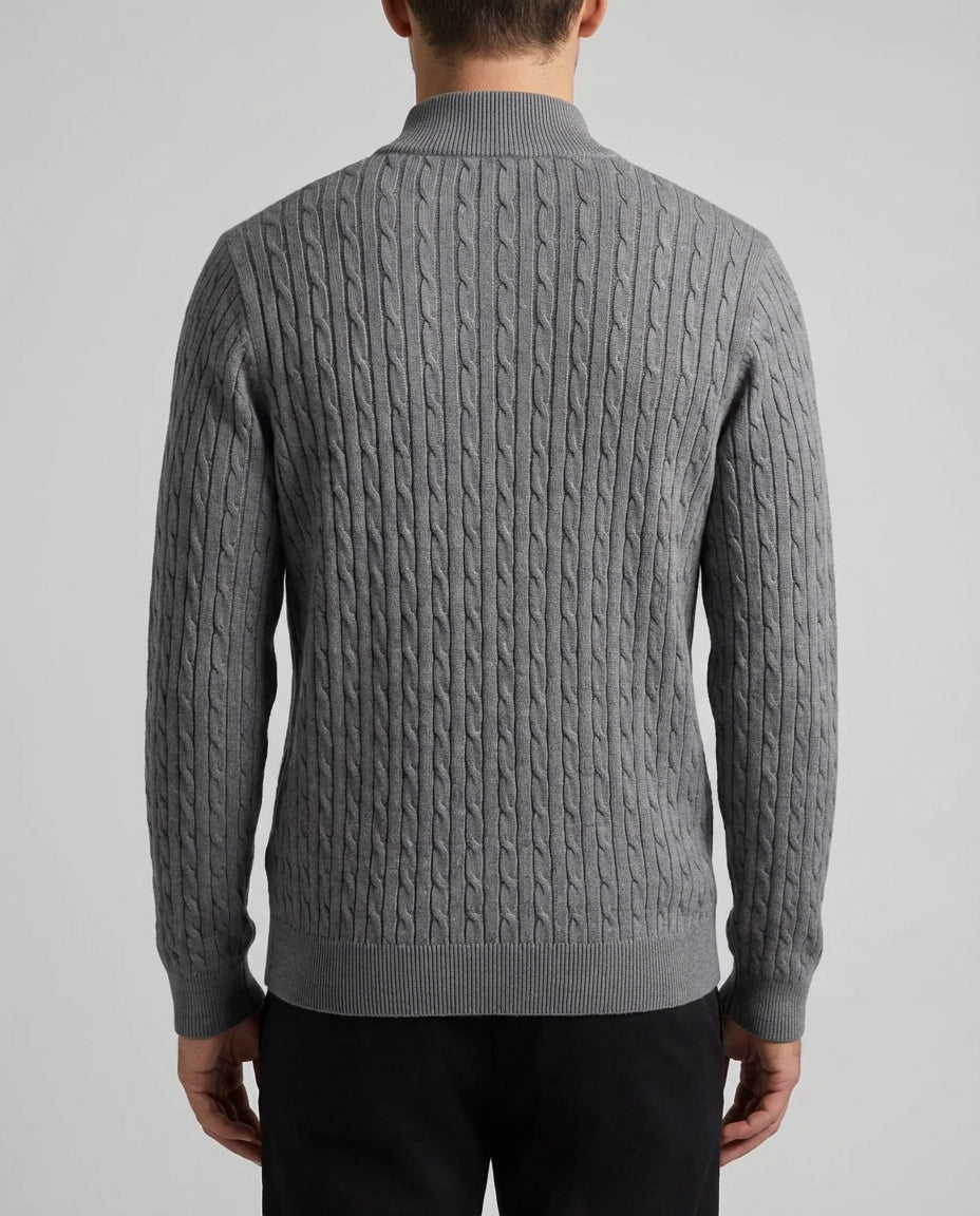 The Old Money Quarter Zip Knit Gray