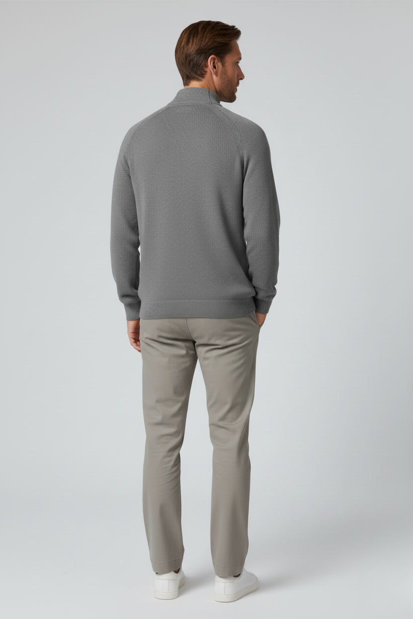 Men's Half-Zip Sweater | Classic Knit Pullover for Men – Gray Sweaters