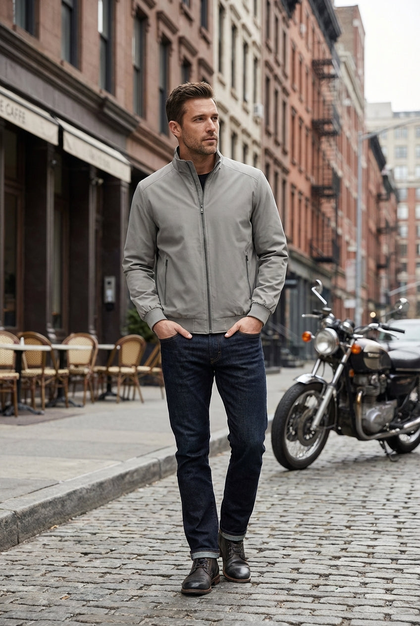 Classic Gray Bomber Jacket