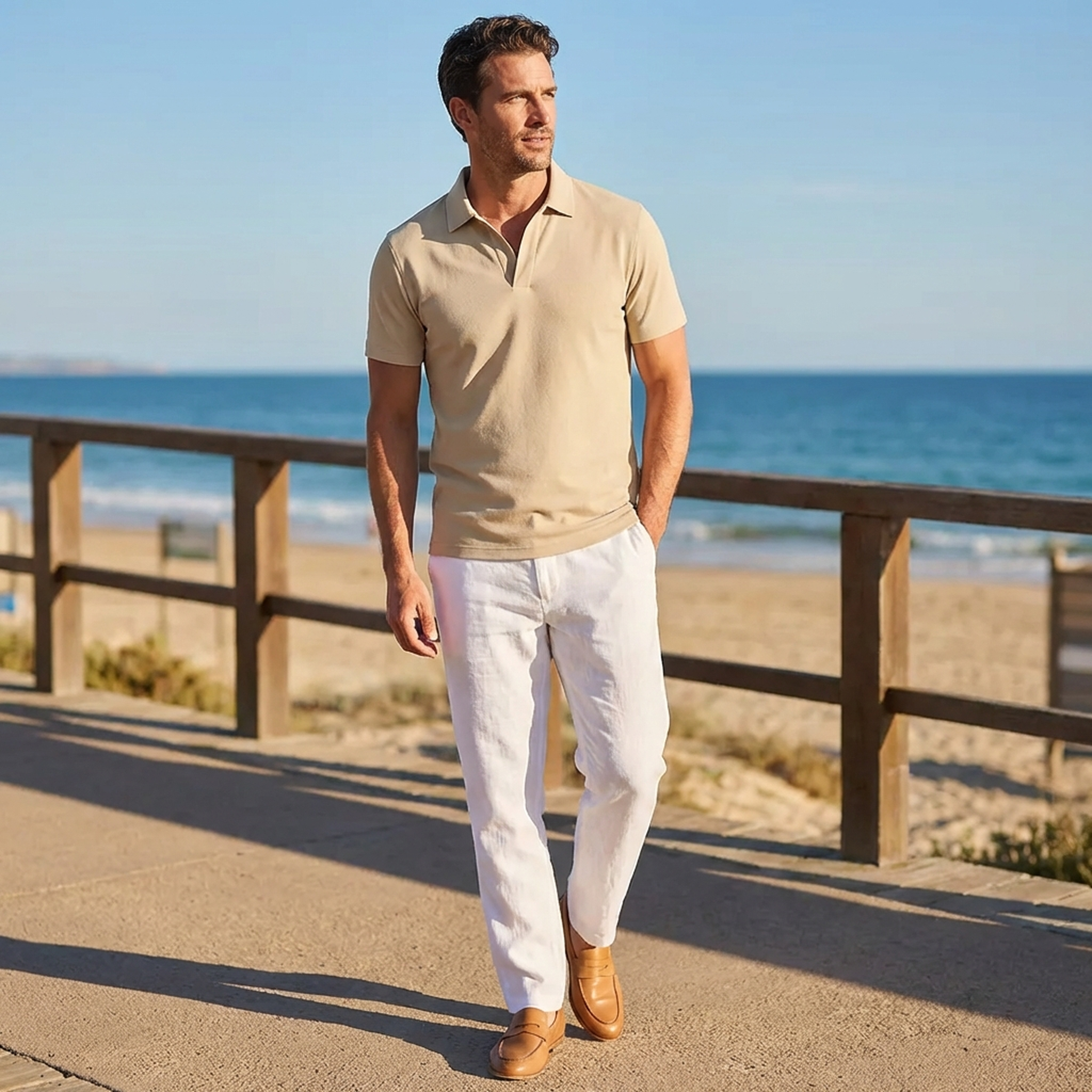 Men's Polo Shirt in Technical Fabric Slim Fit