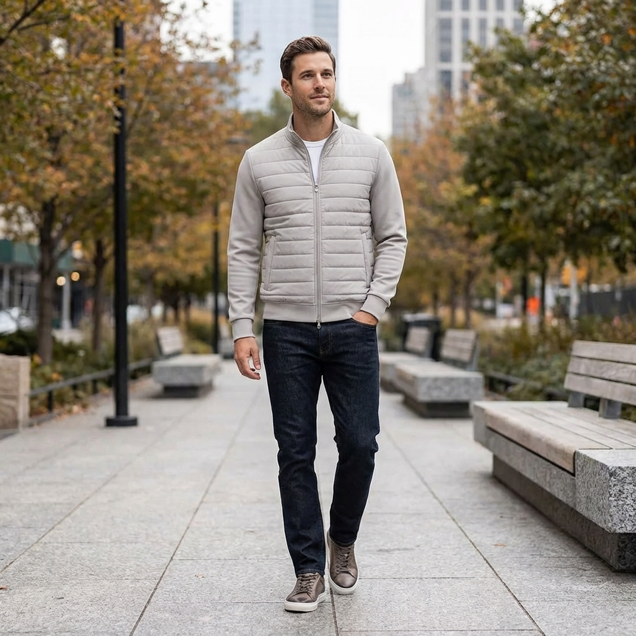 Modern Insulated Winter Jacket - Gray