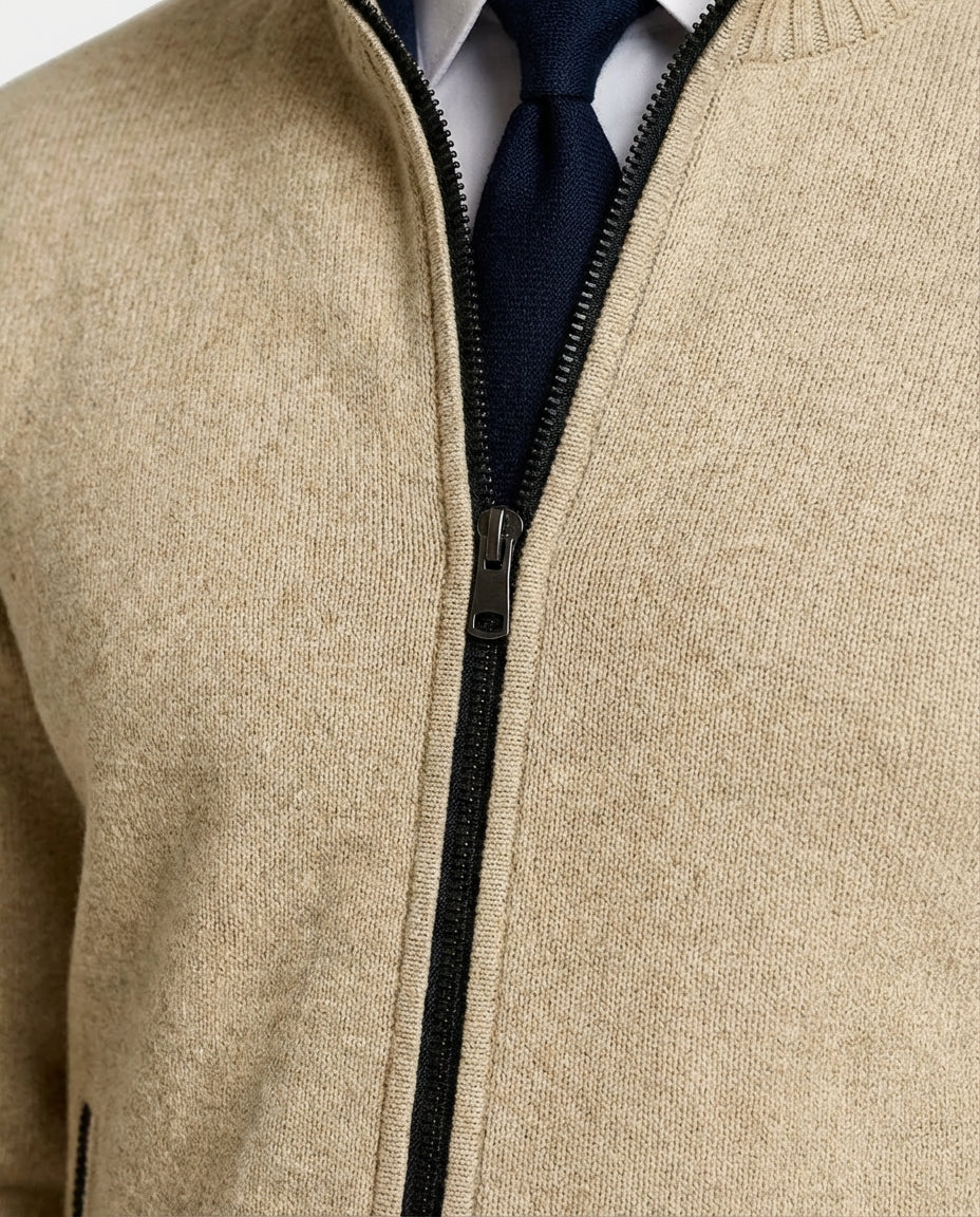 Milan Full-Zip Everyday Winter Vest - Beige