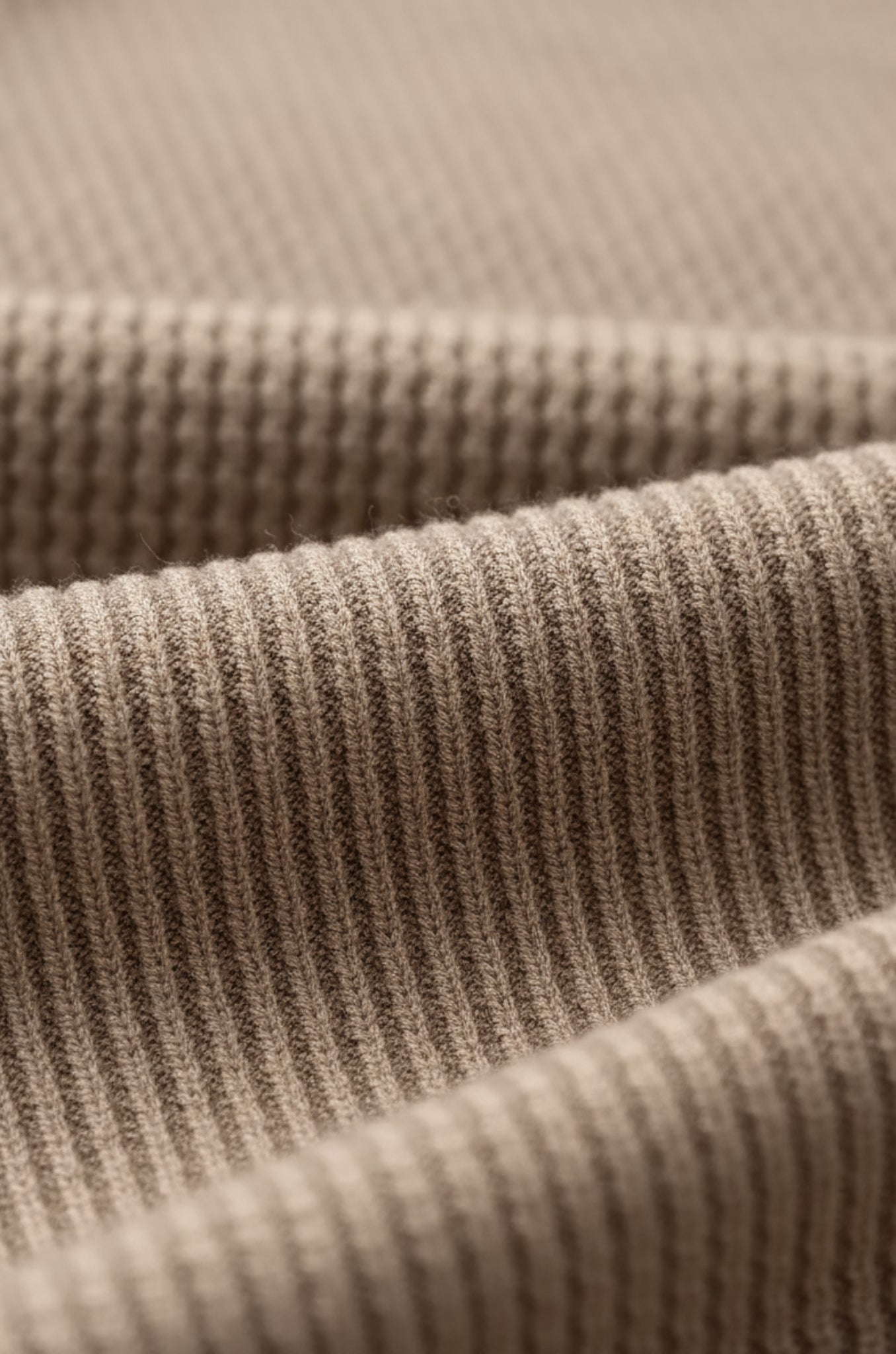 Men's Long Sleeve Knit Shirt with Lapel Collar – Taupe Brown – Regular Fit