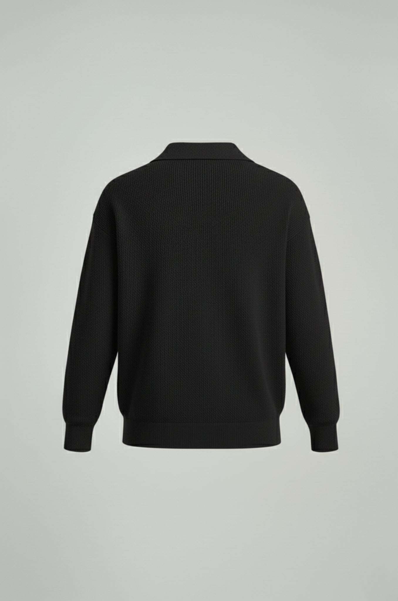 Knitted Shirt with Lapel Collar – Regular Fit Casual Knit Top with men