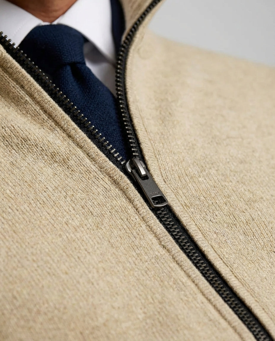 Milan Full-Zip Everyday Winter Vest - Beige