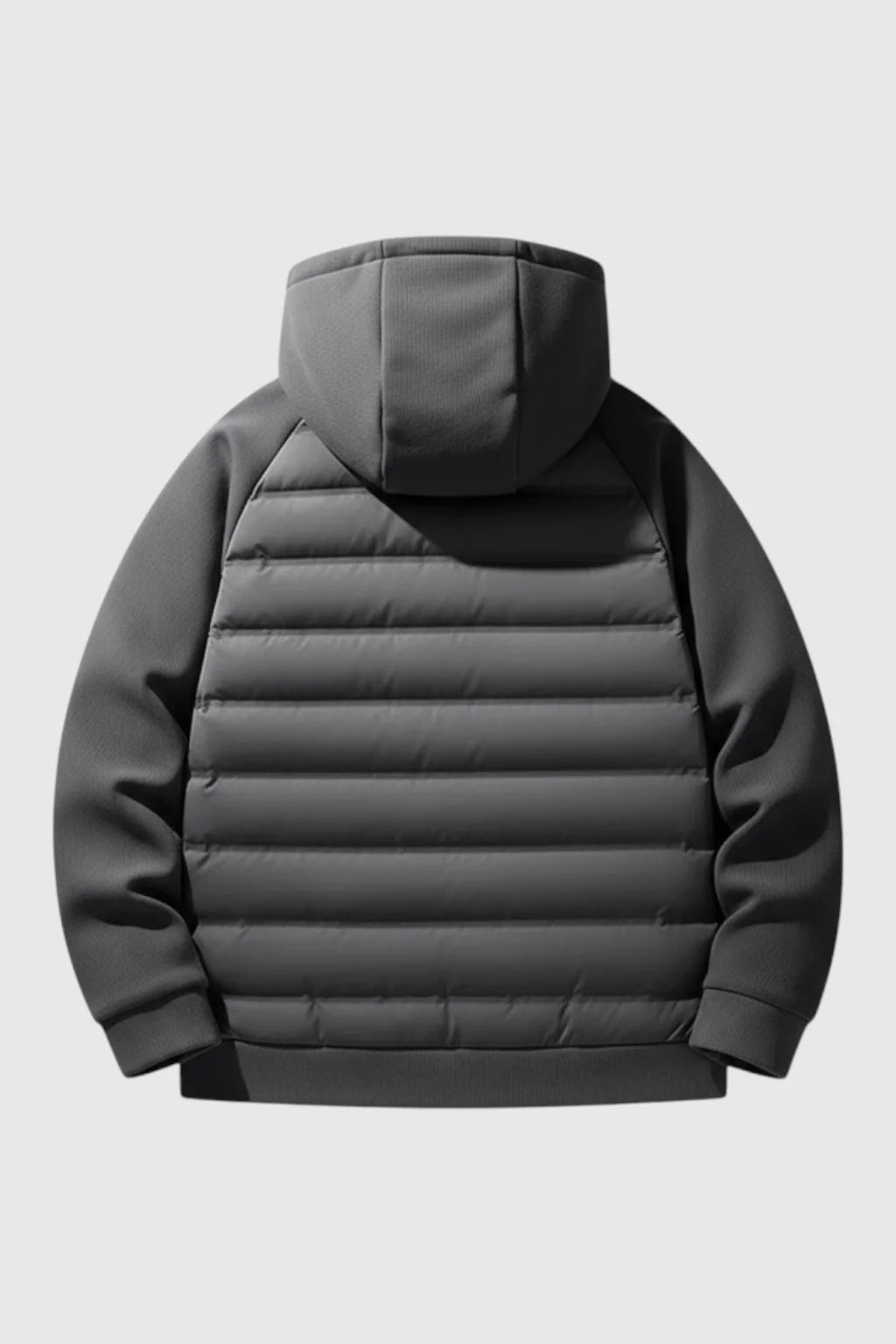 Loose Fit Down Jacket with Hood – Charcoal Gray