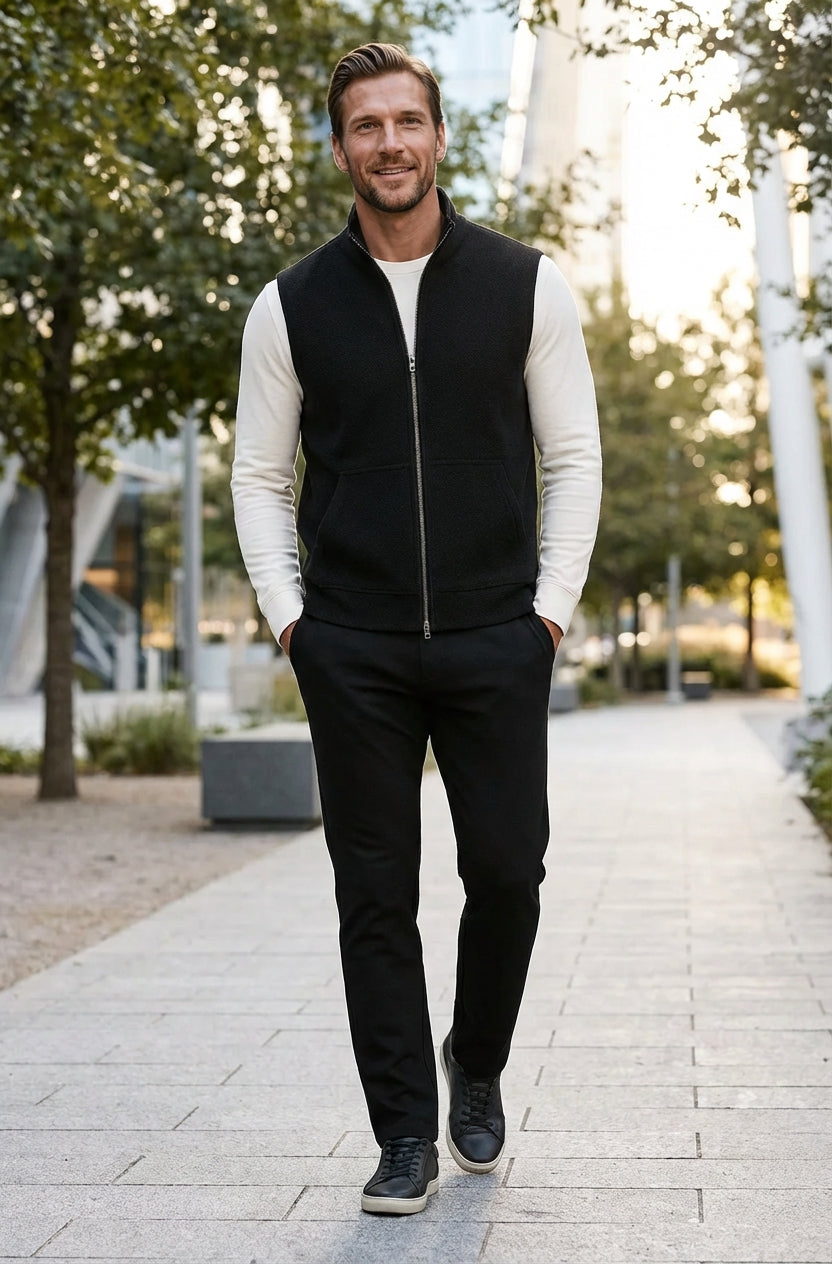 Classic Black Knitted Sleeveless Vest