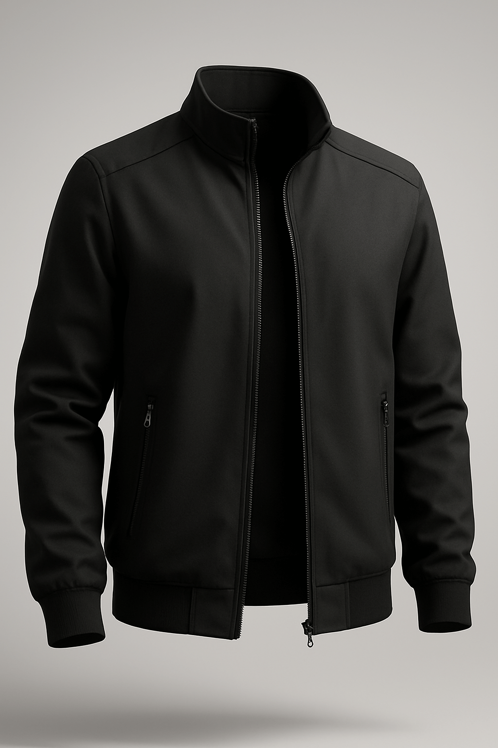 Classic Black Bomber Jacket