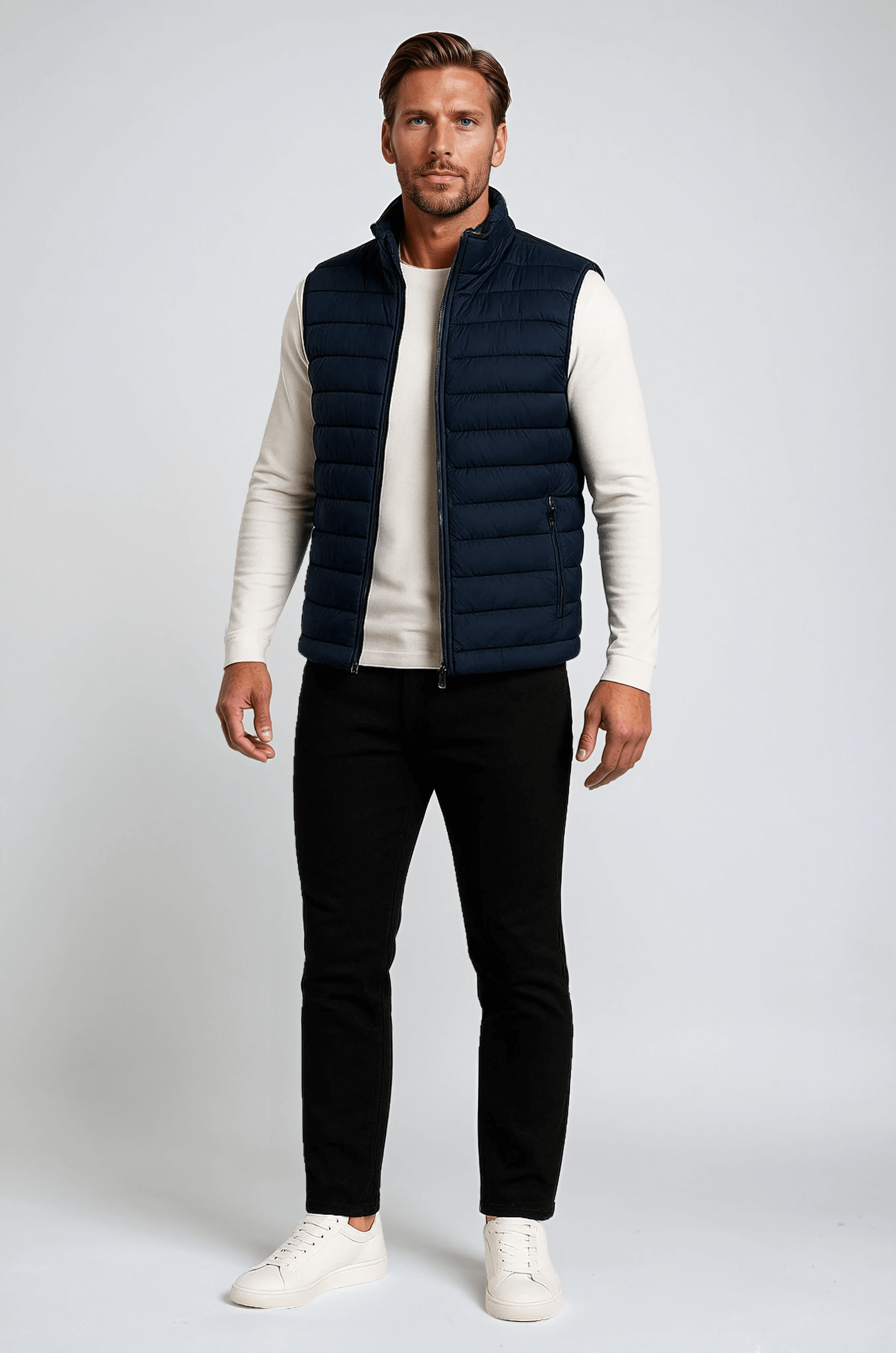 Premium Men's Navy Blue Puffer Vest