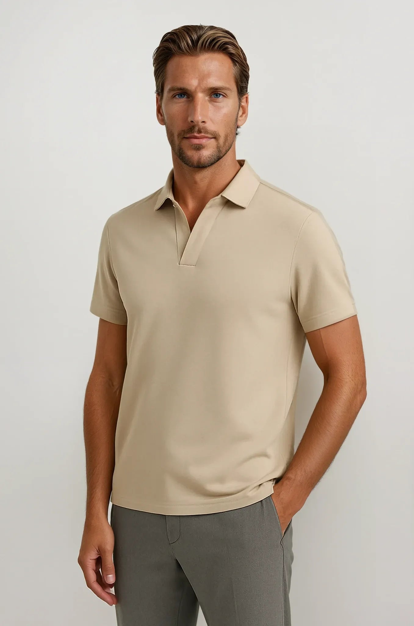 Men's Polo Shirt in Technical Fabric Slim Fit