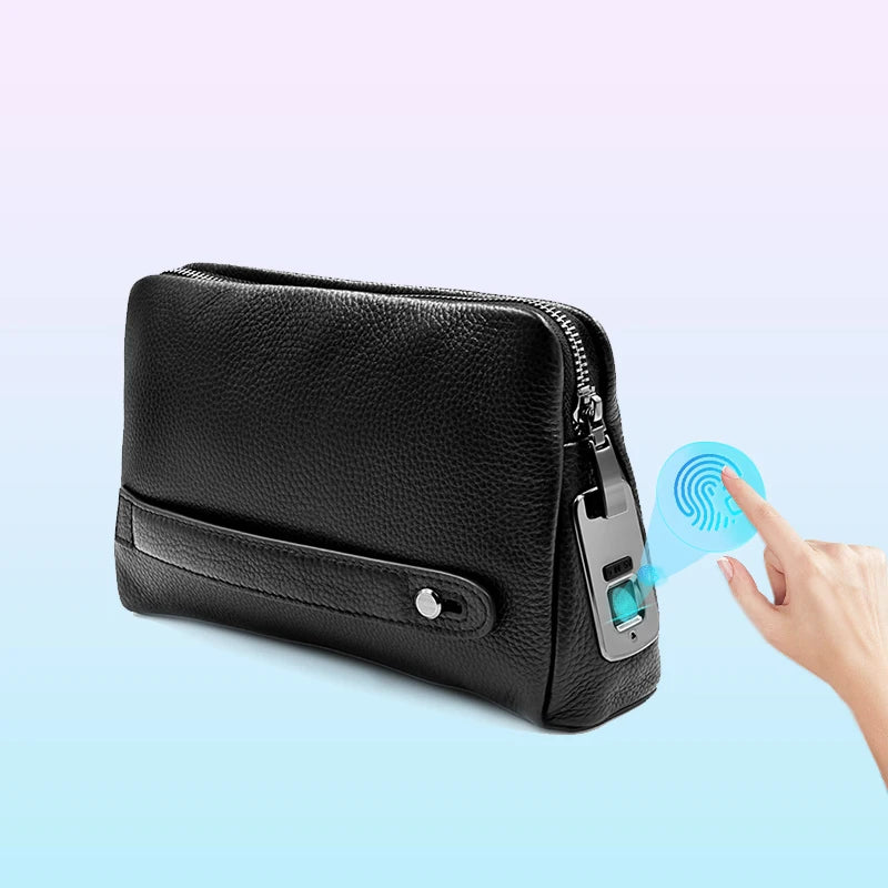 Premium Leather Fingerprint Security Bag