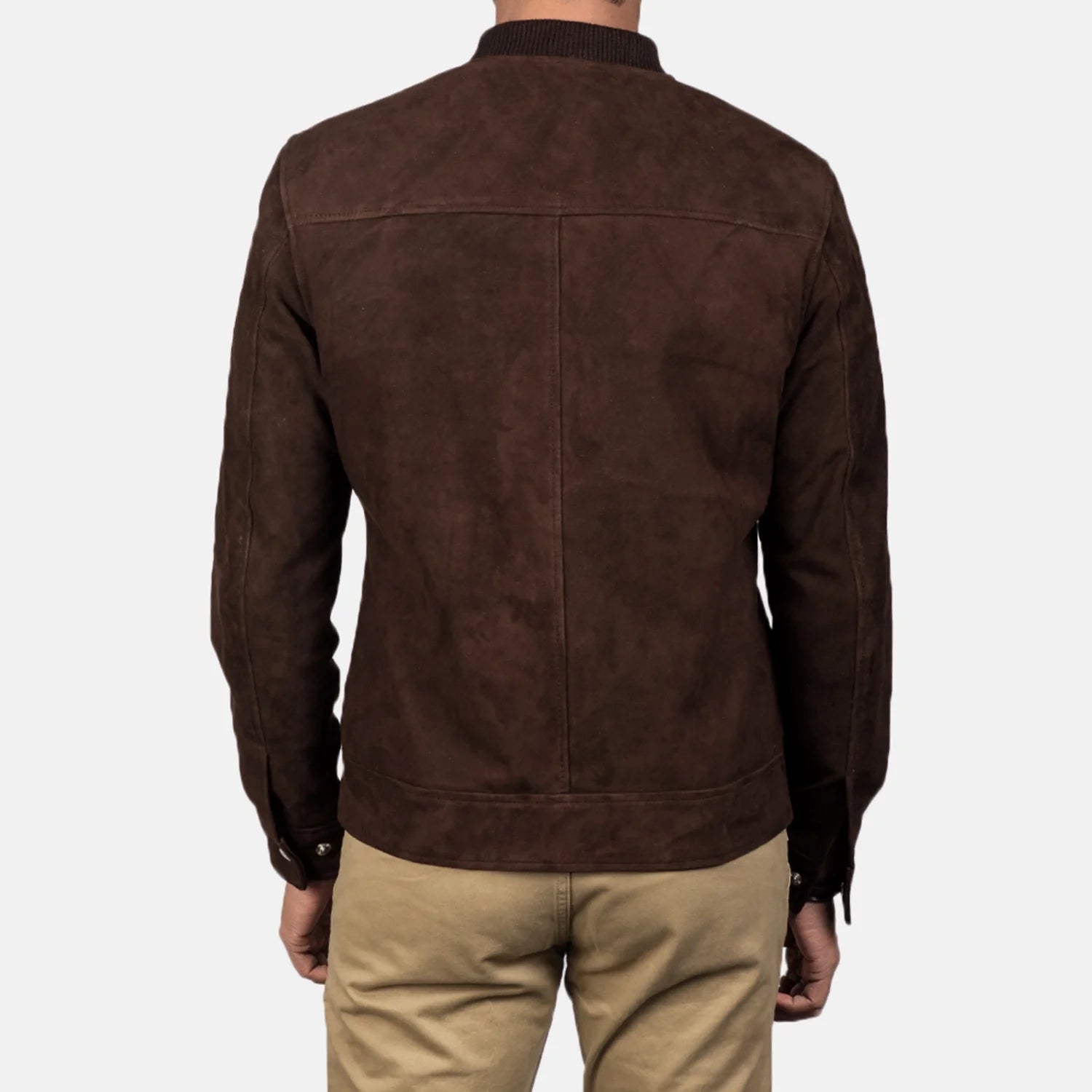 Mocha Suede Bomber Jacket