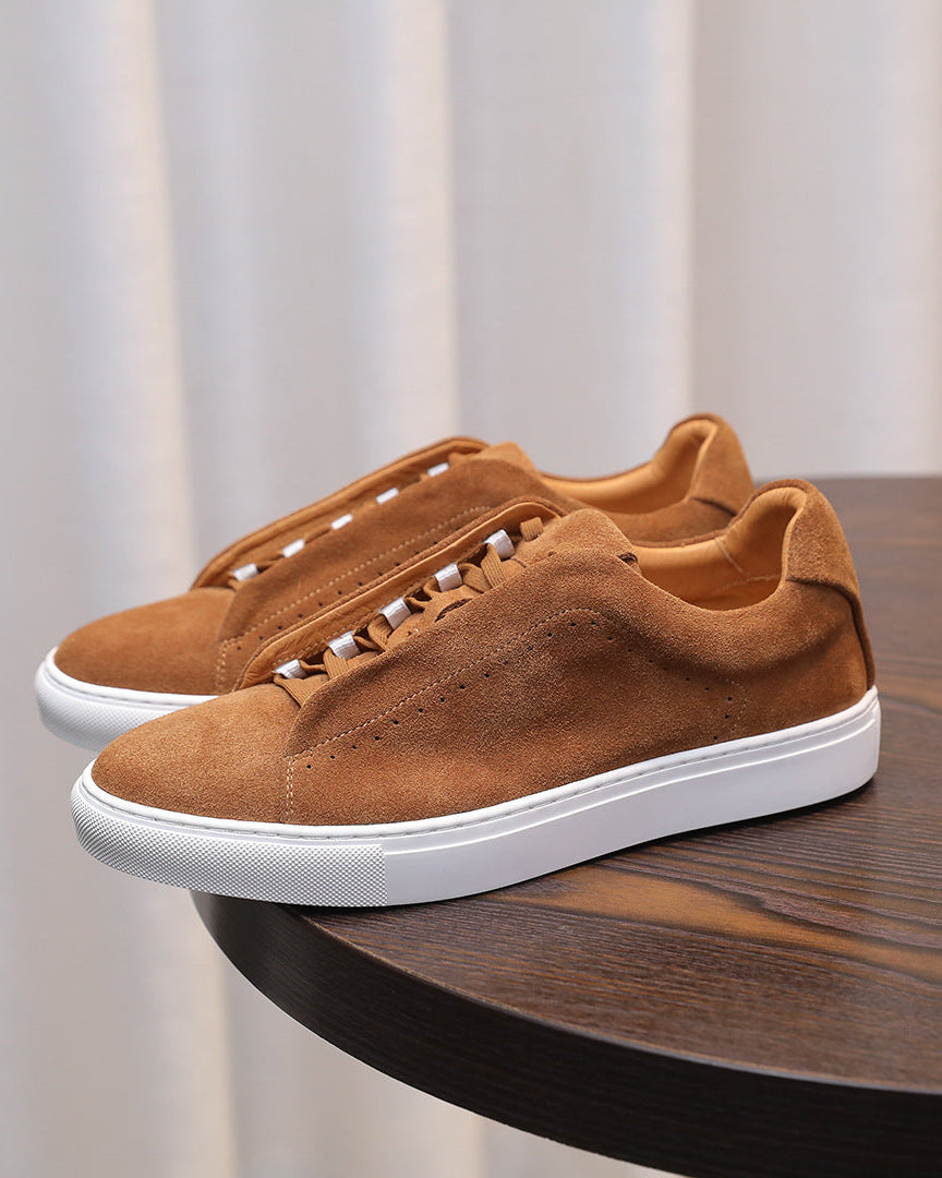 The Softey® Suede Low Sneakers - Tangerine