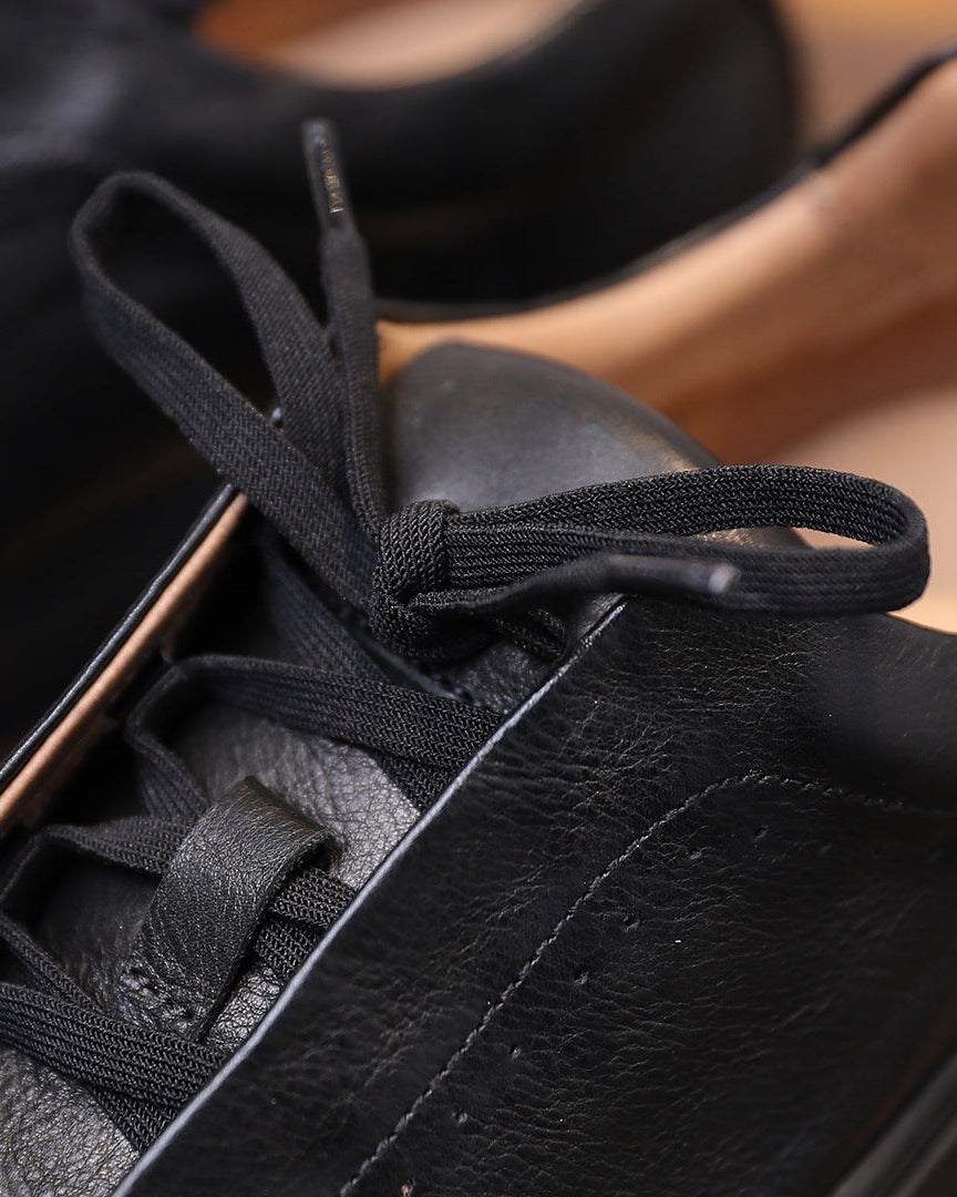 The Softey® Leather Low Sneakers - Black