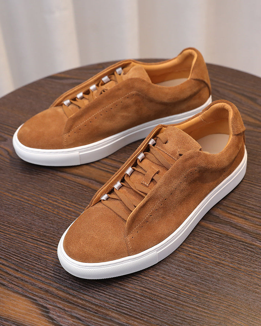 The Softey® Suede Low Sneakers - Tangerine