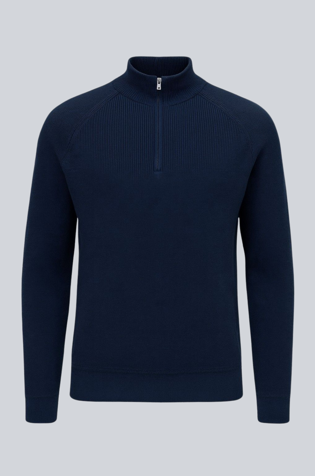 Men's Half-Zip Sweater with Stand Collar – Royal Blue